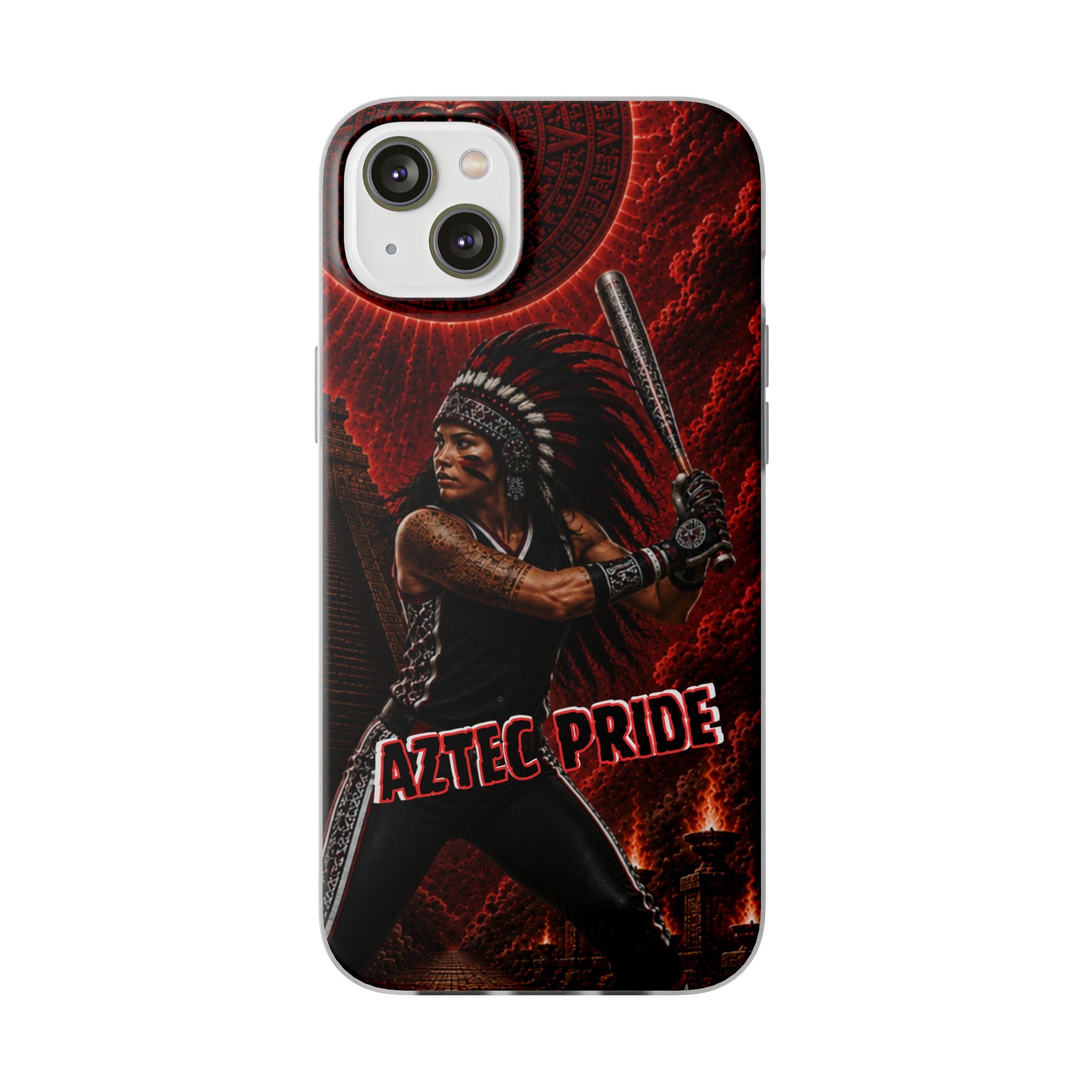 Aztec Softball Warrior – Flexi Phone Case (iPhone & Samsung • Clear TPU • Made in USA • Personalized Option)