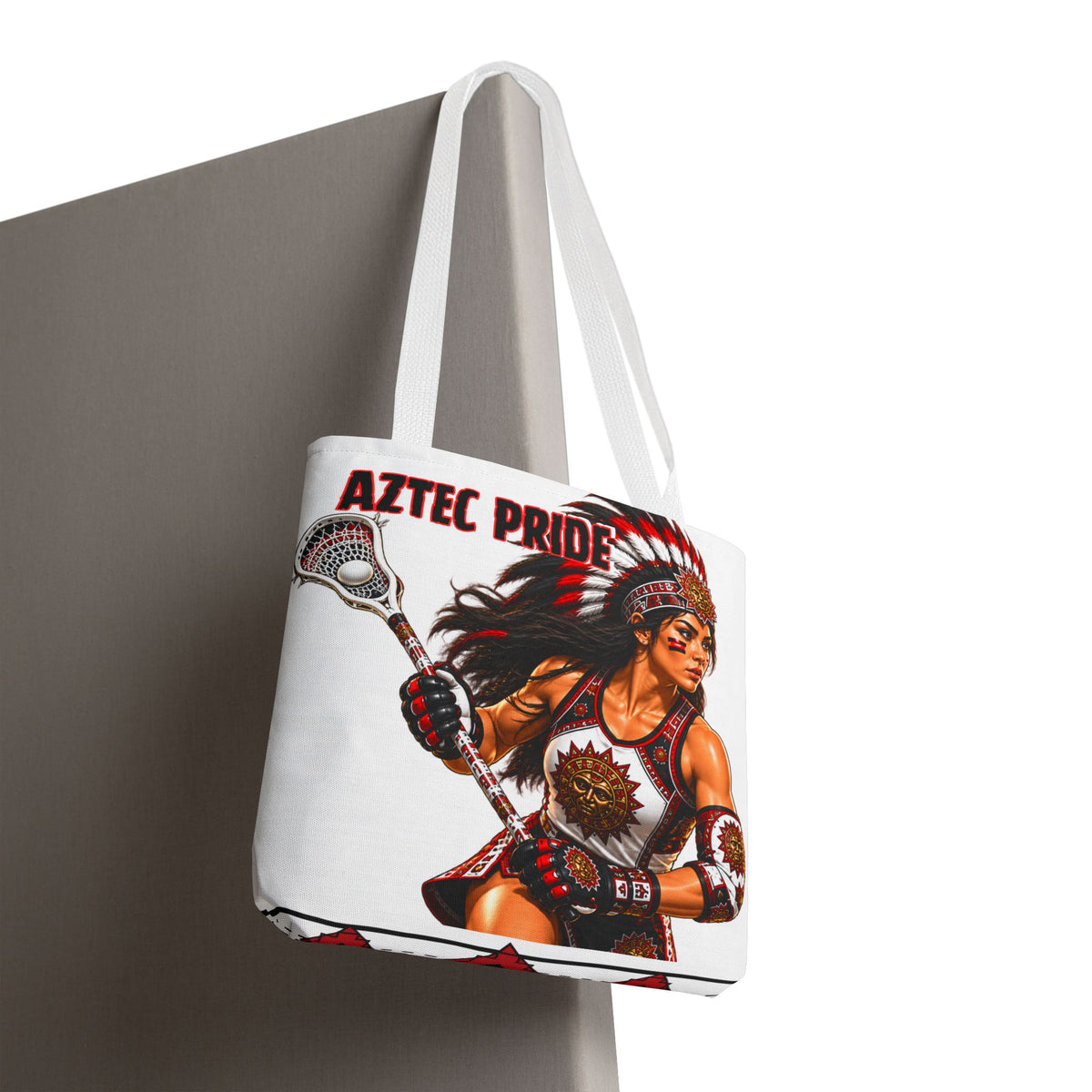Aztec Lacrosse Female Warrior Tote Bag
