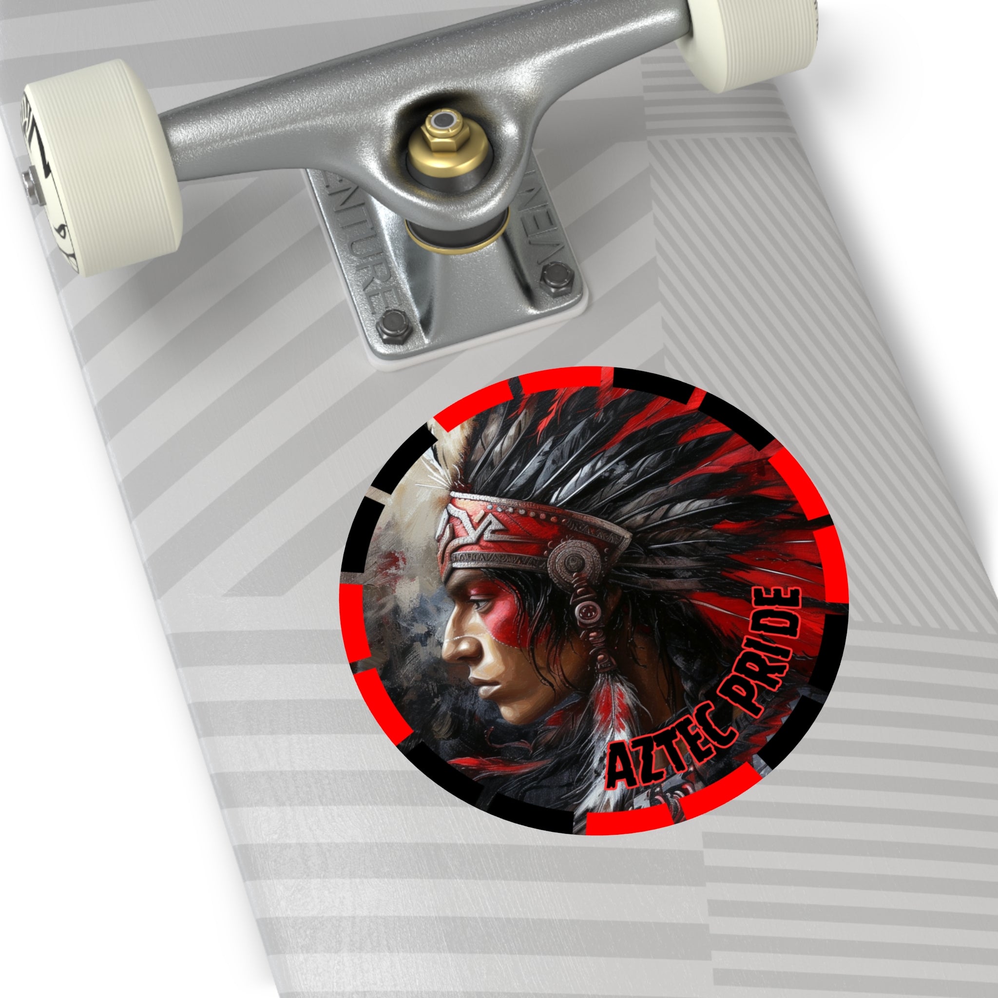 Aztec Silent Warrior Round Vinyl Sticker – Waterproof Matte Decal (2”–6”)