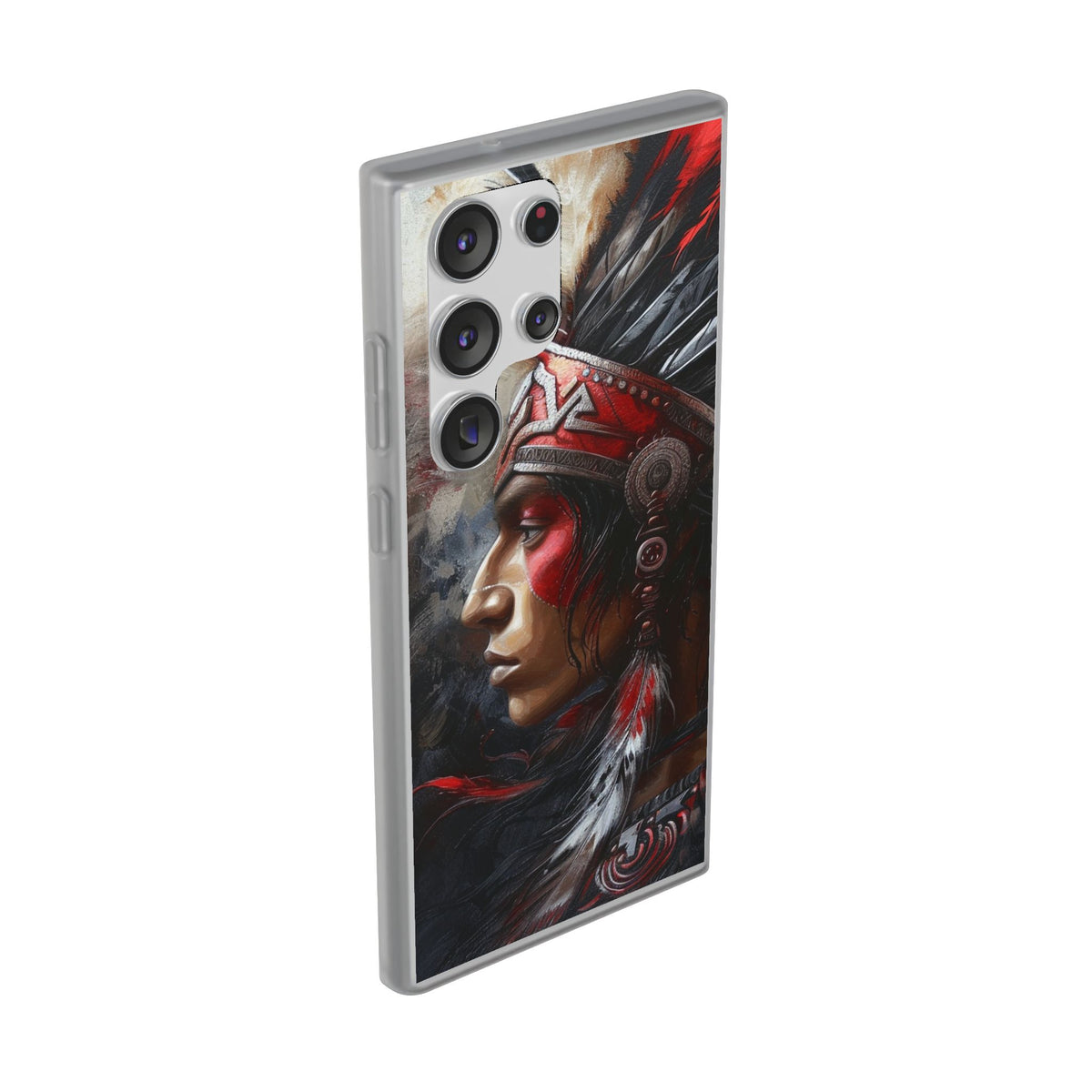 Aztec Silent Warrior – Flexi Phone Case (iPhone & Samsung • Clear TPU • Made in USA • Personalized Option)