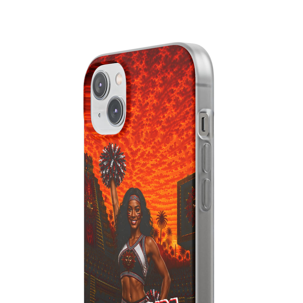 Aztec Cheerleader Warrior – Flexi Phone Case (iPhone & Samsung • Clear TPU • Made & Shipped in the USA • 🚚 FREE USA Shipping • Personalized Option)