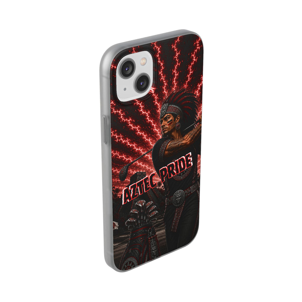Aztec Golf Male Warrior – Flexi Phone Case (iPhone & Samsung • Clear TPU • Made & Shipped in the USA • 🚚 FREE USA Shipping • Personalized Option)