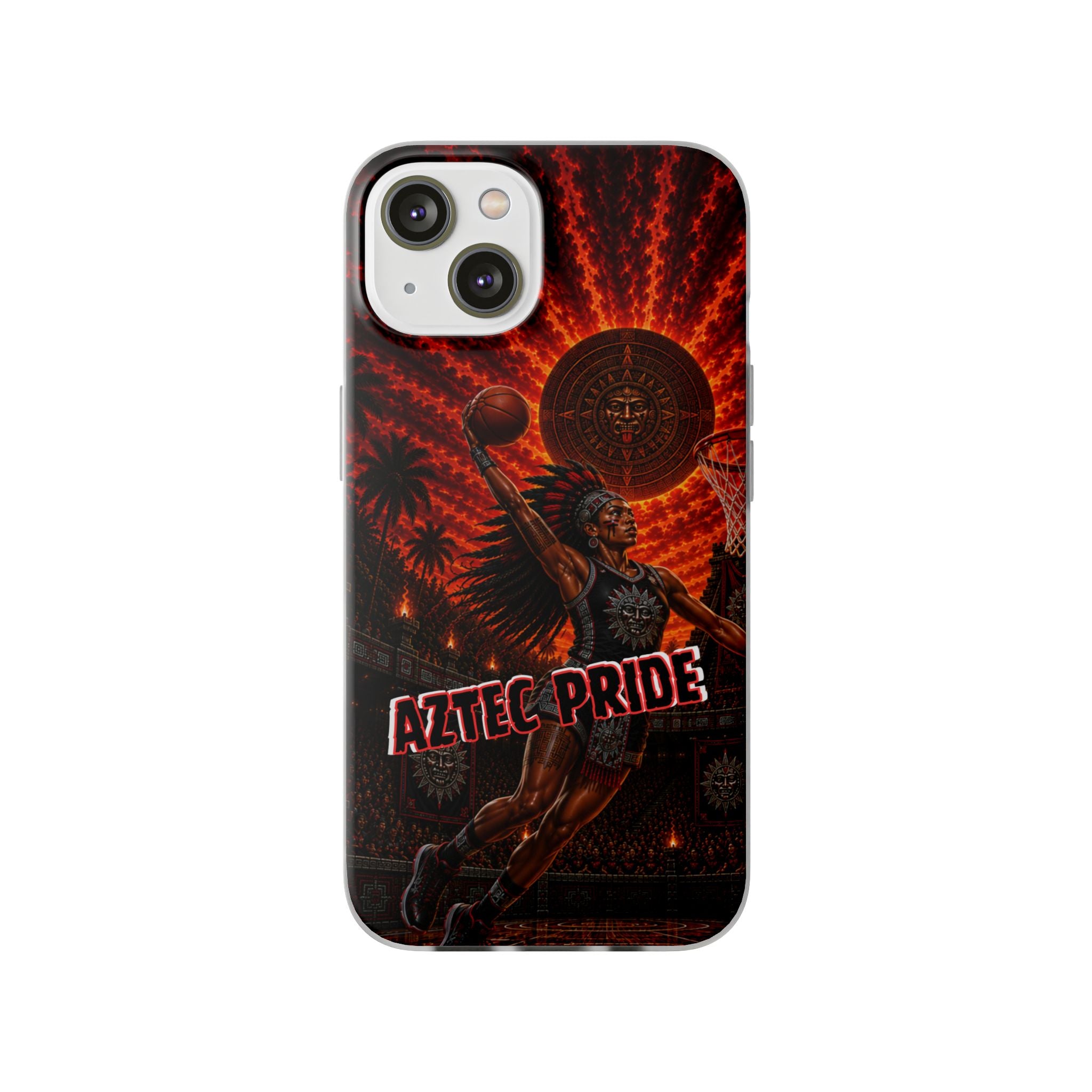 Aztec Basketball Female Warrior – Flexi Phone Case (iPhone & Samsung • Clear TPU • Made & Shipped in the USA • 🚚 FREE USA Shipping • Personalized Option)