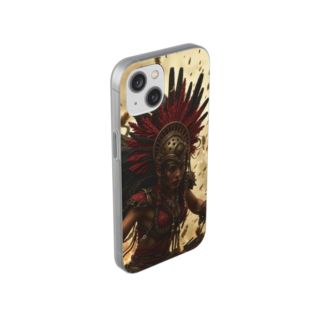Aztec Bloodwar Queen – Flexi Phone Case (iPhone & Samsung • Clear TPU • Made in USA • Personalized Option)