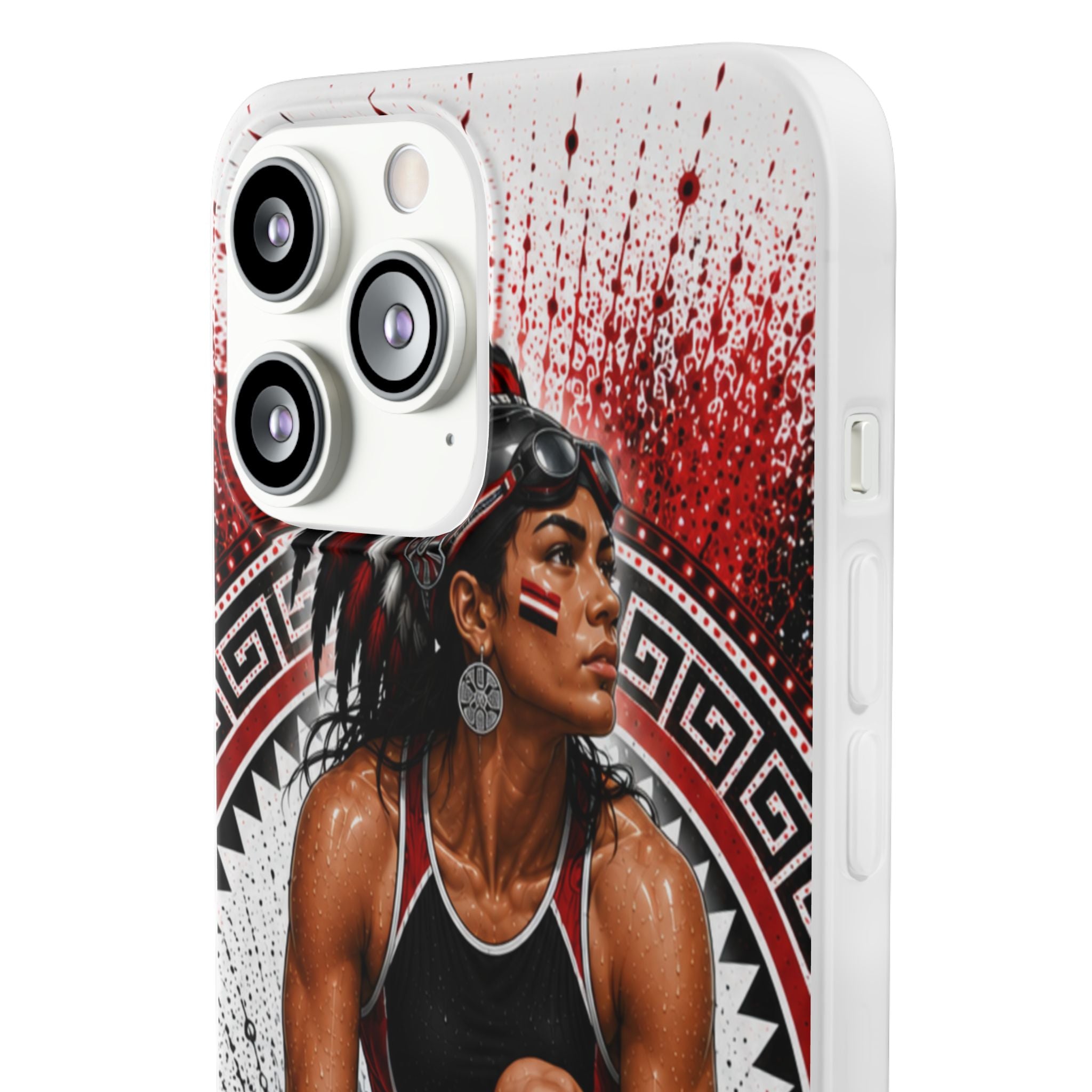 Aztec Swim & Dive Warrior – Flexi Phone Case (iPhone & Samsung • Clear TPU • Made & Shipped in the USA • 🚚 FREE USA Shipping • Personalized Option)