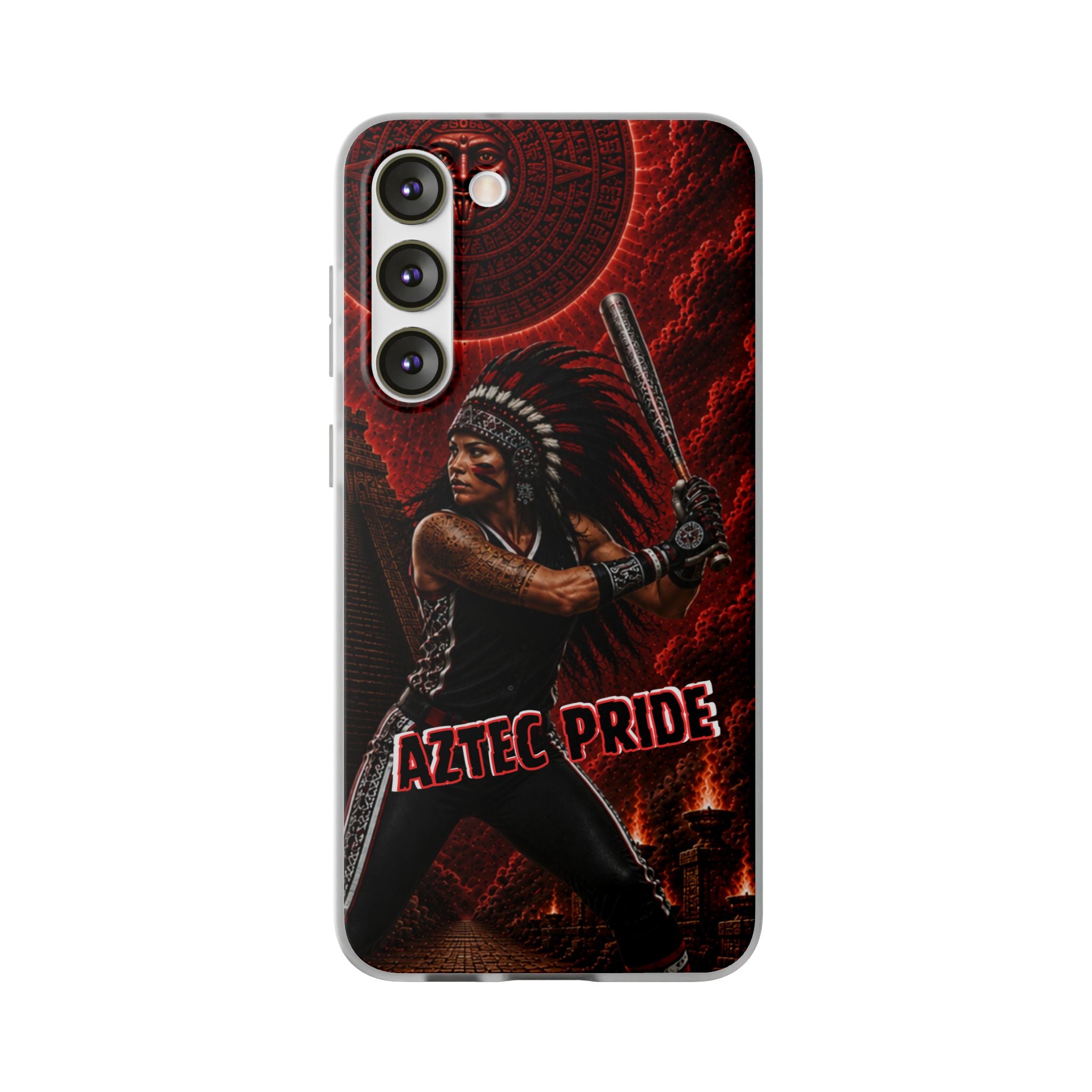 Aztec Softball Warrior – Flexi Phone Case (iPhone & Samsung • Clear TPU • Made in USA • Personalized Option)