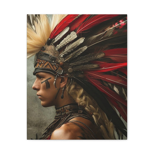Aztec Storm Warrior – Bold Aztec Wall Art Canvas