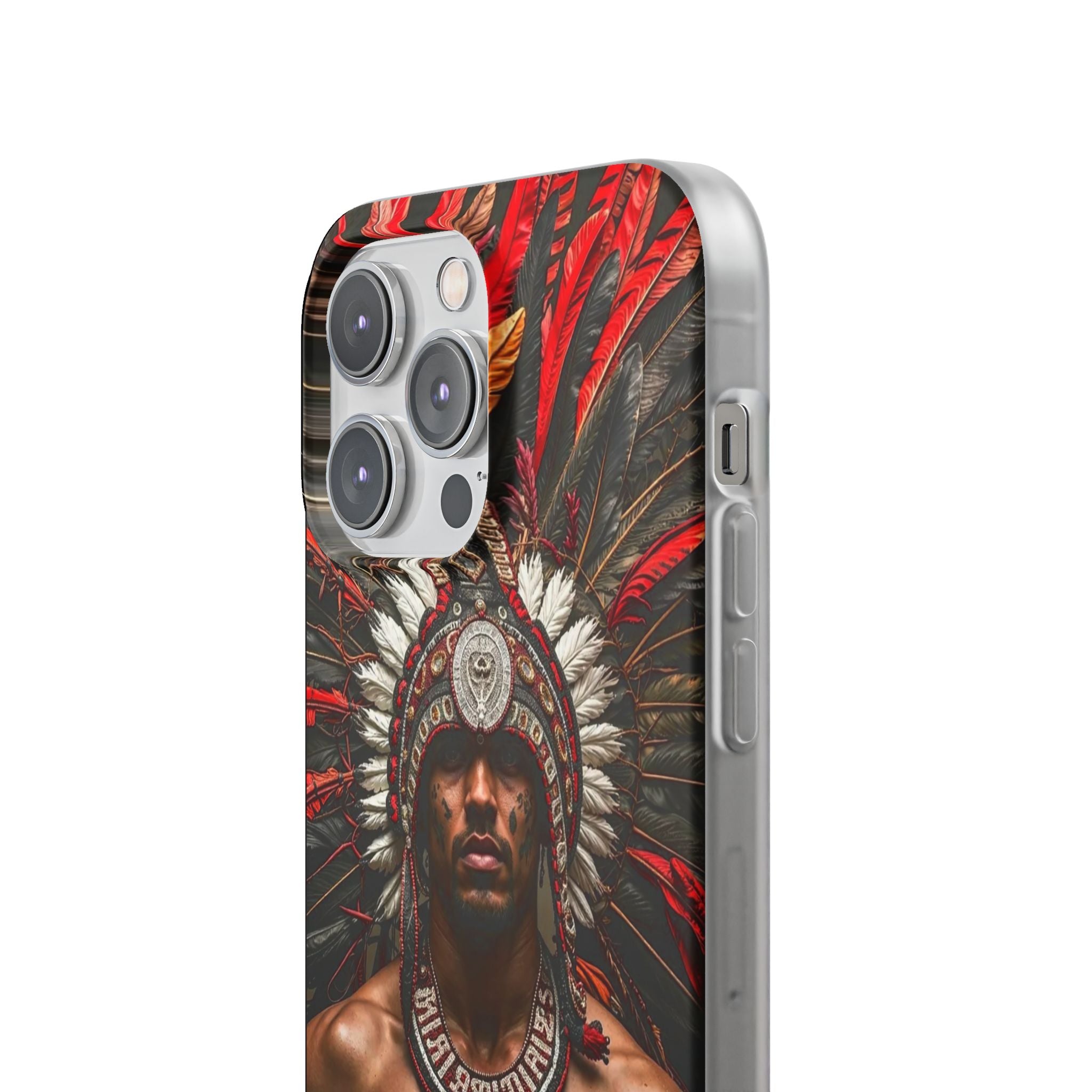 Aztec Warrior Eagle – Flexi Phone Case (iPhone & Samsung • Clear TPU • Made in USA • Personalized Option)