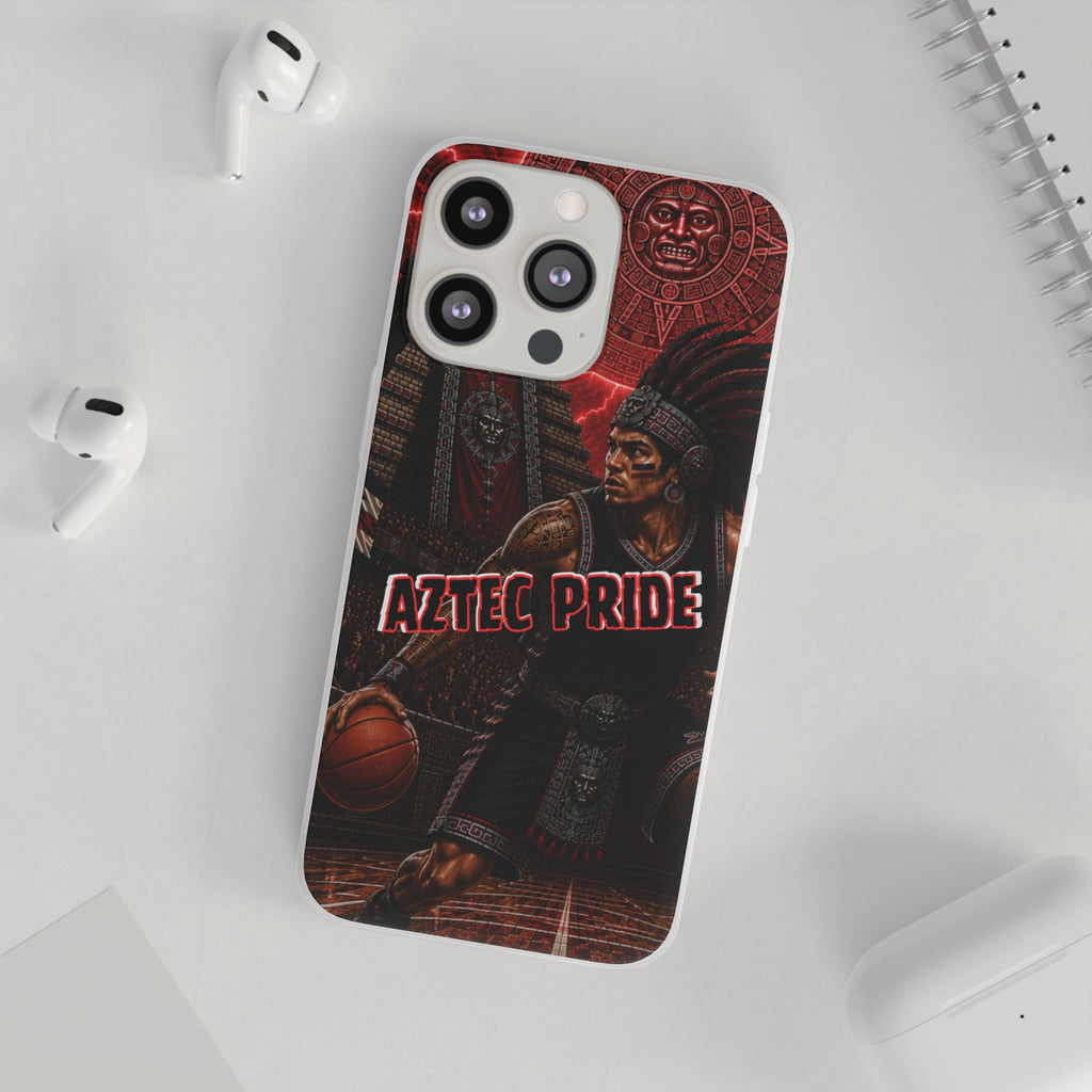 Aztec Basketall Warrior – Flexi Phone Case (iPhone & Samsung • Clear TPU • Made & Shipped in the USA • 🚚 FREE USA Shipping • Personalized Option)