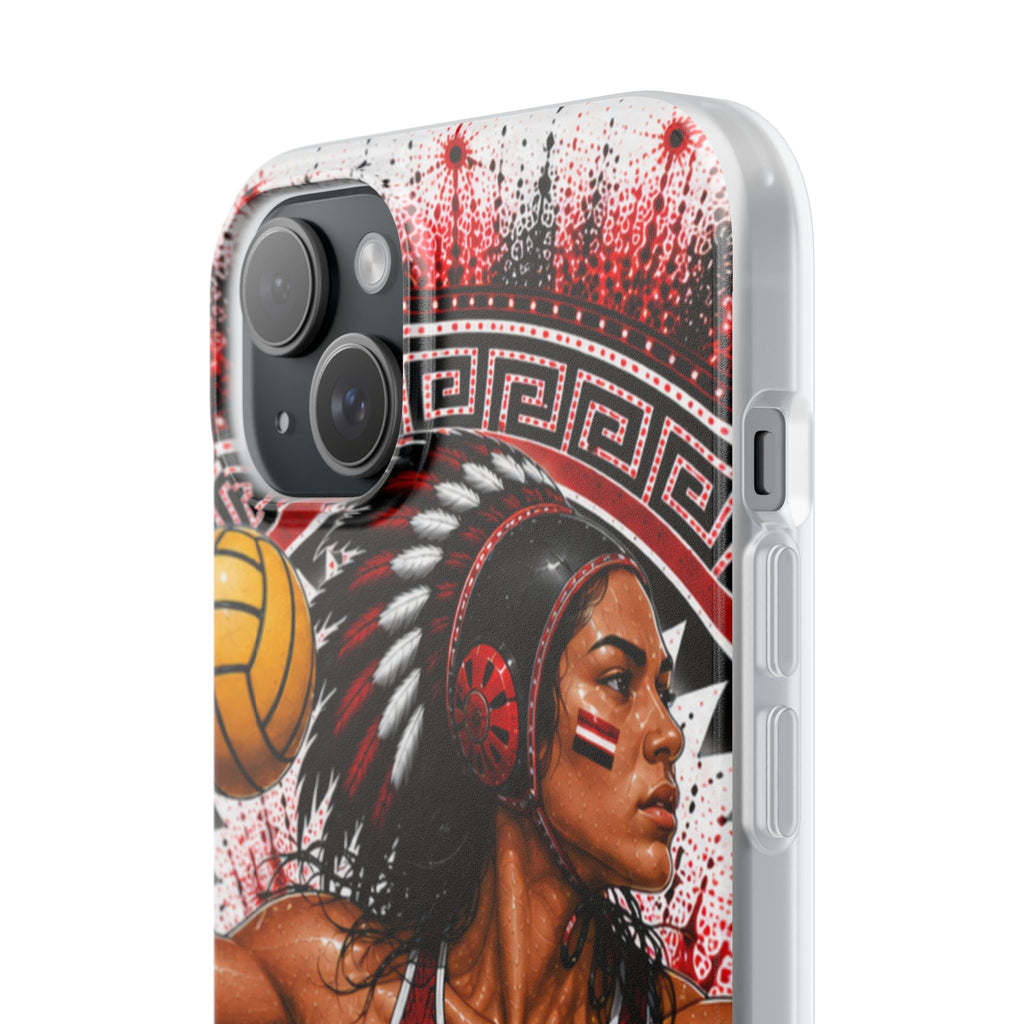 Aztec Water Polo Warrior – Flexi Phone Case (iPhone & Samsung • Clear TPU • Made in USA • Personalized Option)