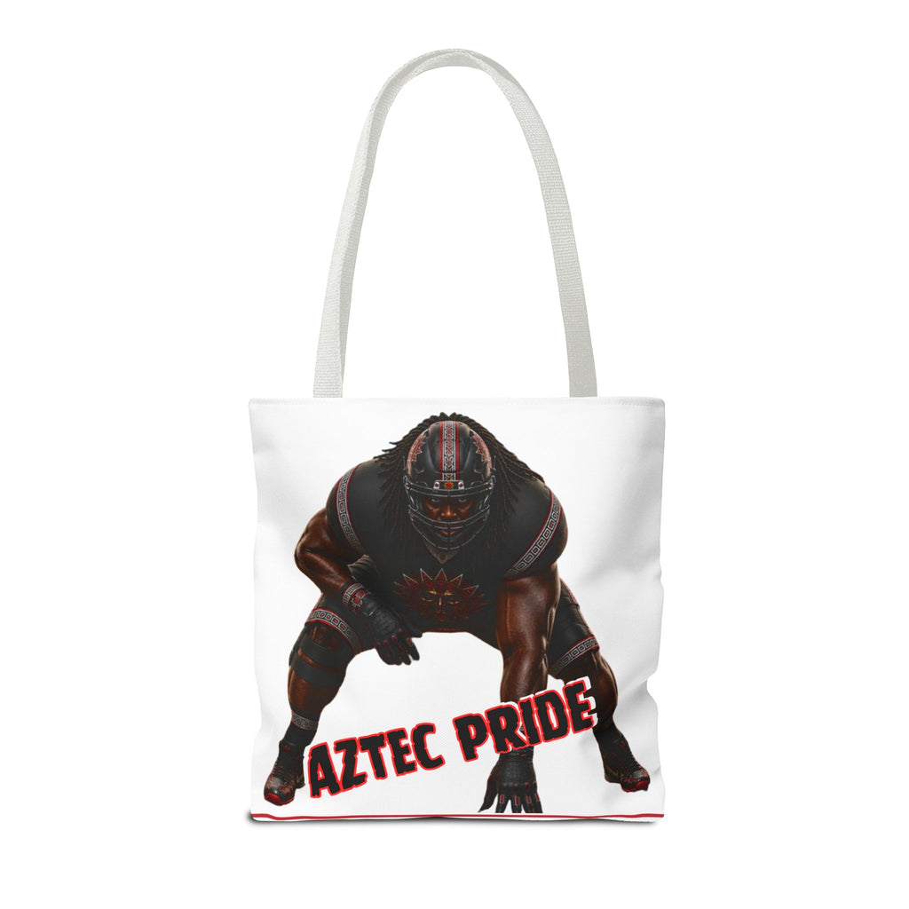 Aztec Football O-Line Warrior Tote Bag | Aztec-Inspired AI Art • Made & Shipped in the USA • 🚚 FREE USA Shipping • FREE Personalization