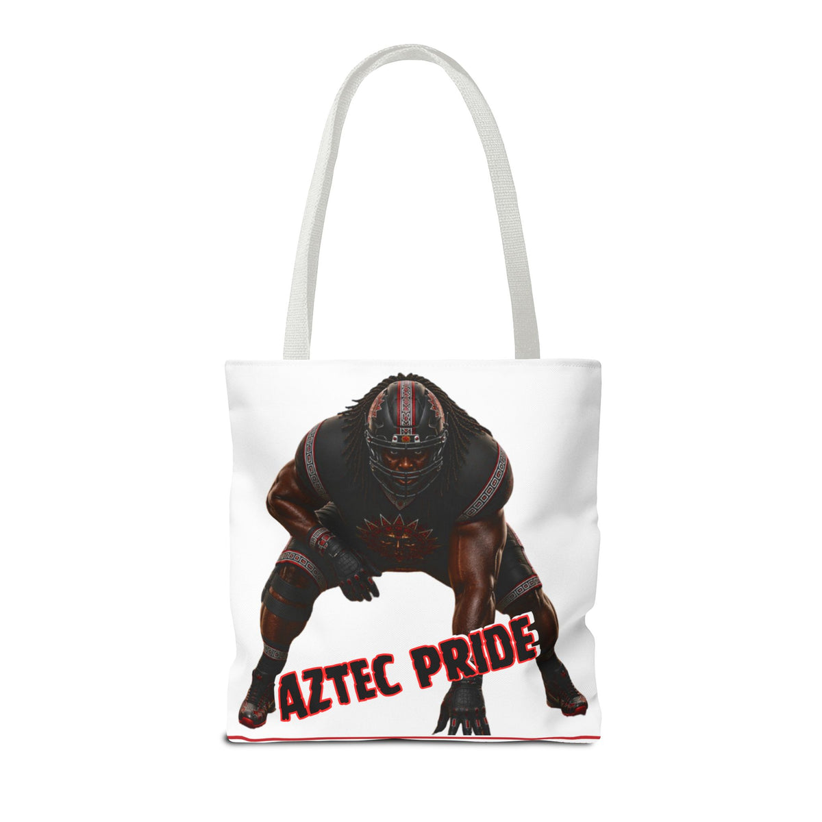 Aztec Football O-Line Warrior Tote Bag | Aztec-Inspired AI Art • Made & Shipped in the USA • 🚚 FREE USA Shipping • FREE Personalization