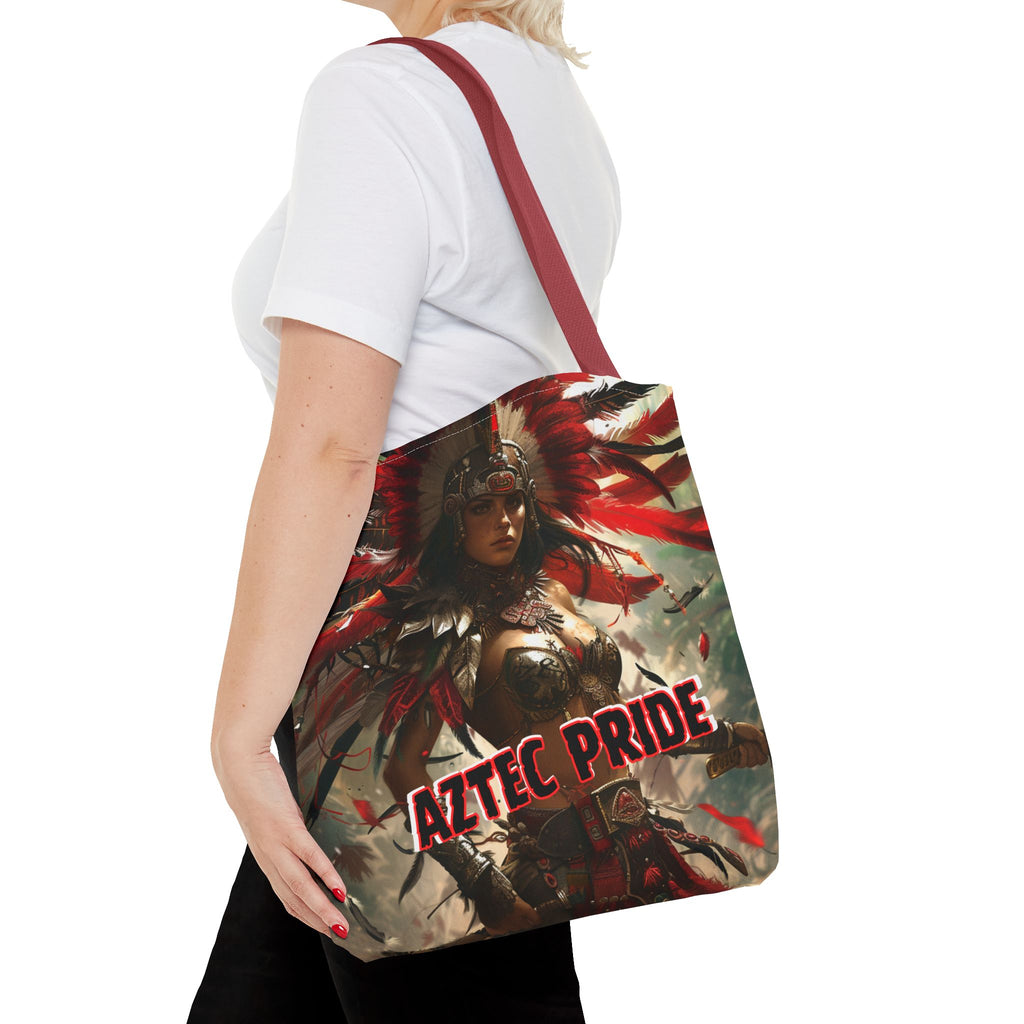 Aztec Blood Feather Goddess Tote Bag – Aztec-Inspired Reusable Shopping Bag | GringoArte
