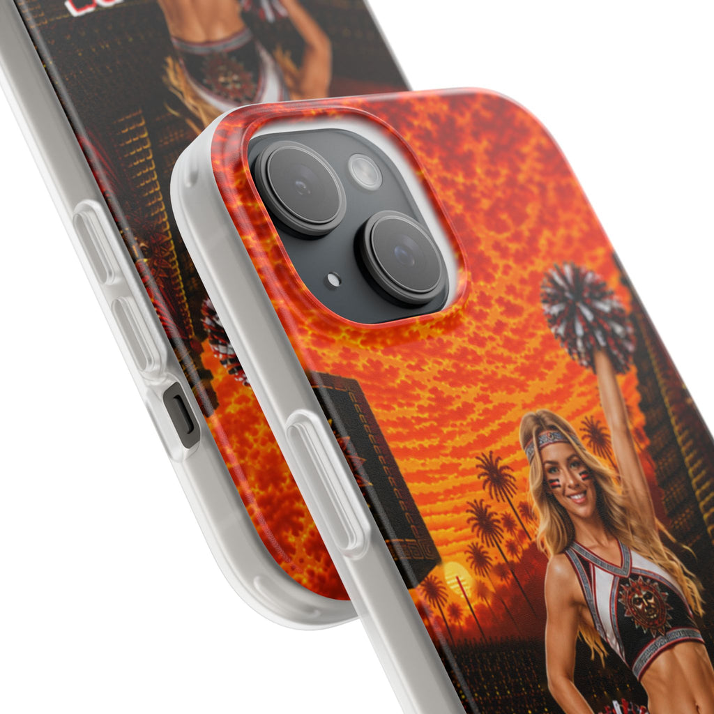 Aztec Cheerleader Warrior – Flexi Phone Case (iPhone & Samsung • Clear TPU • Made & Shipped in the USA • 🚚 FREE USA Shipping • Personalized Option)