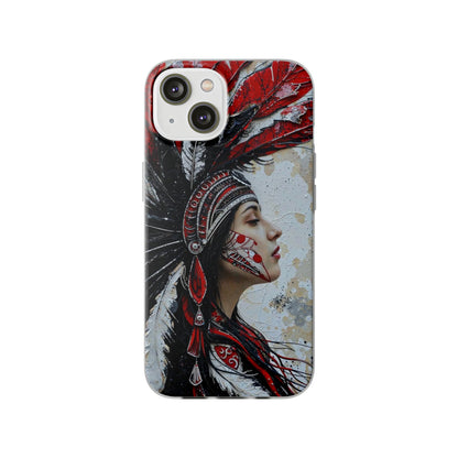 Aztec Silent Goddess – Flexi Phone Case (iPhone & Samsung • Clear TPU • Made in USA • Personalized Option)