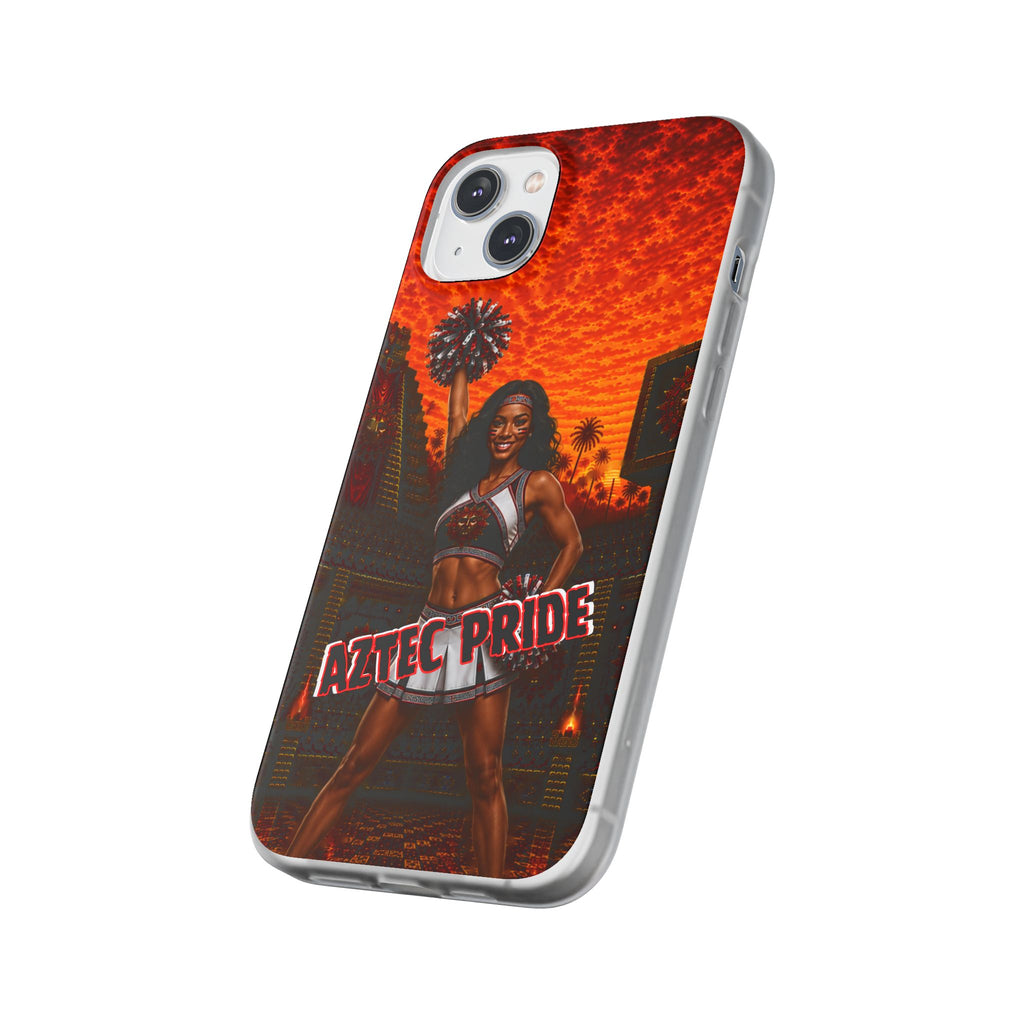 Aztec Cheerleader Warrior – Flexi Phone Case (iPhone & Samsung • Clear TPU • Made & Shipped in the USA • 🚚 FREE USA Shipping • Personalized Option)