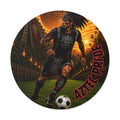 Aztec Soccer Male Warrior Round Vinyl Sticker 2”–6” | Made & Shipped in the USA • 🚚 FREE USA Shipping • Personalized Option