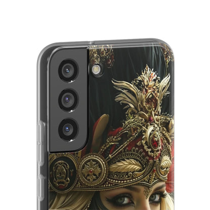 Aztec Fireheart Queen – Flexi Phone Case (iPhone & Samsung • Clear TPU • Made in USA • Personalized Option)