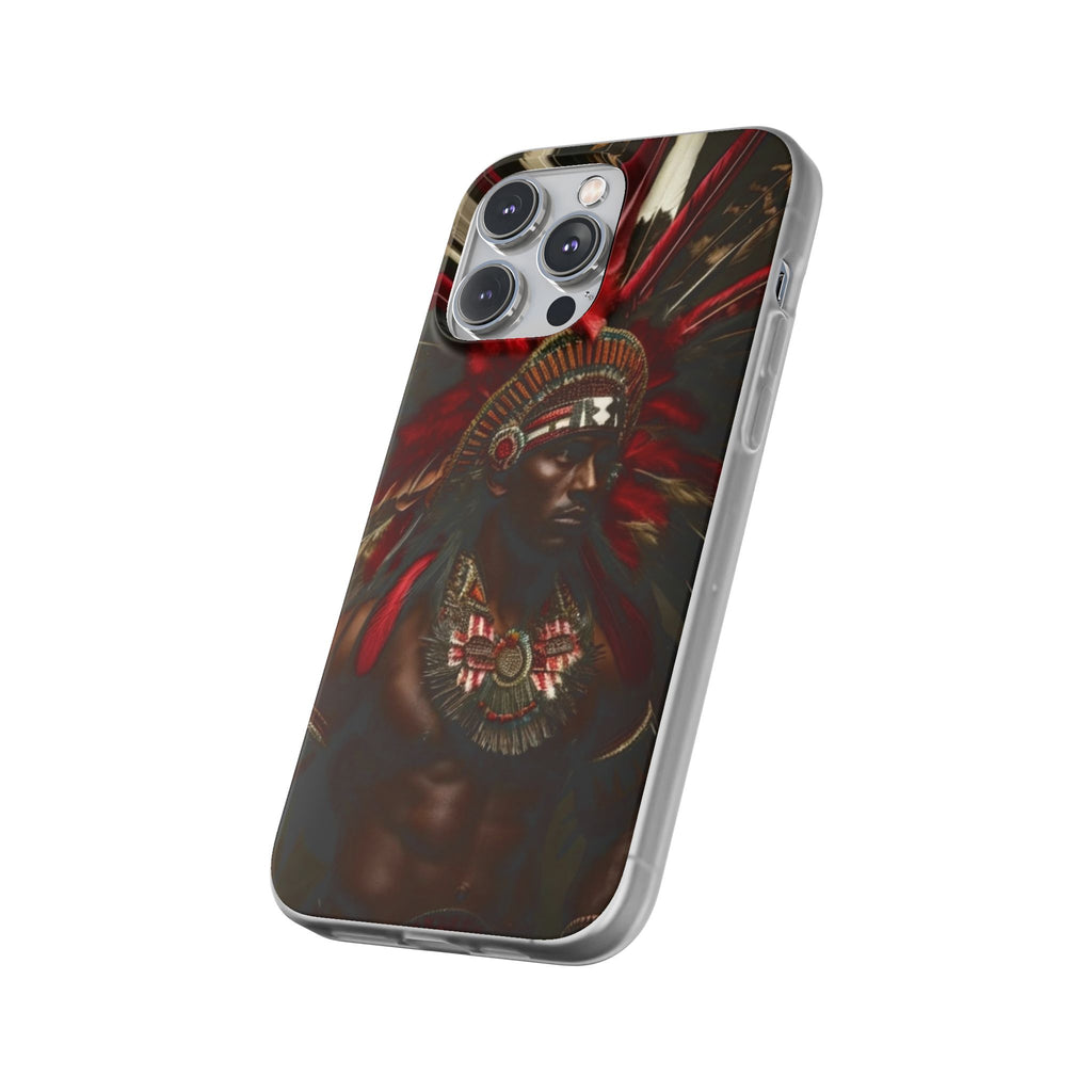 Aztec Panther Warrior – Flexi Phone Case (iPhone & Samsung • Clear TPU • Made in USA • Personalized Option)
