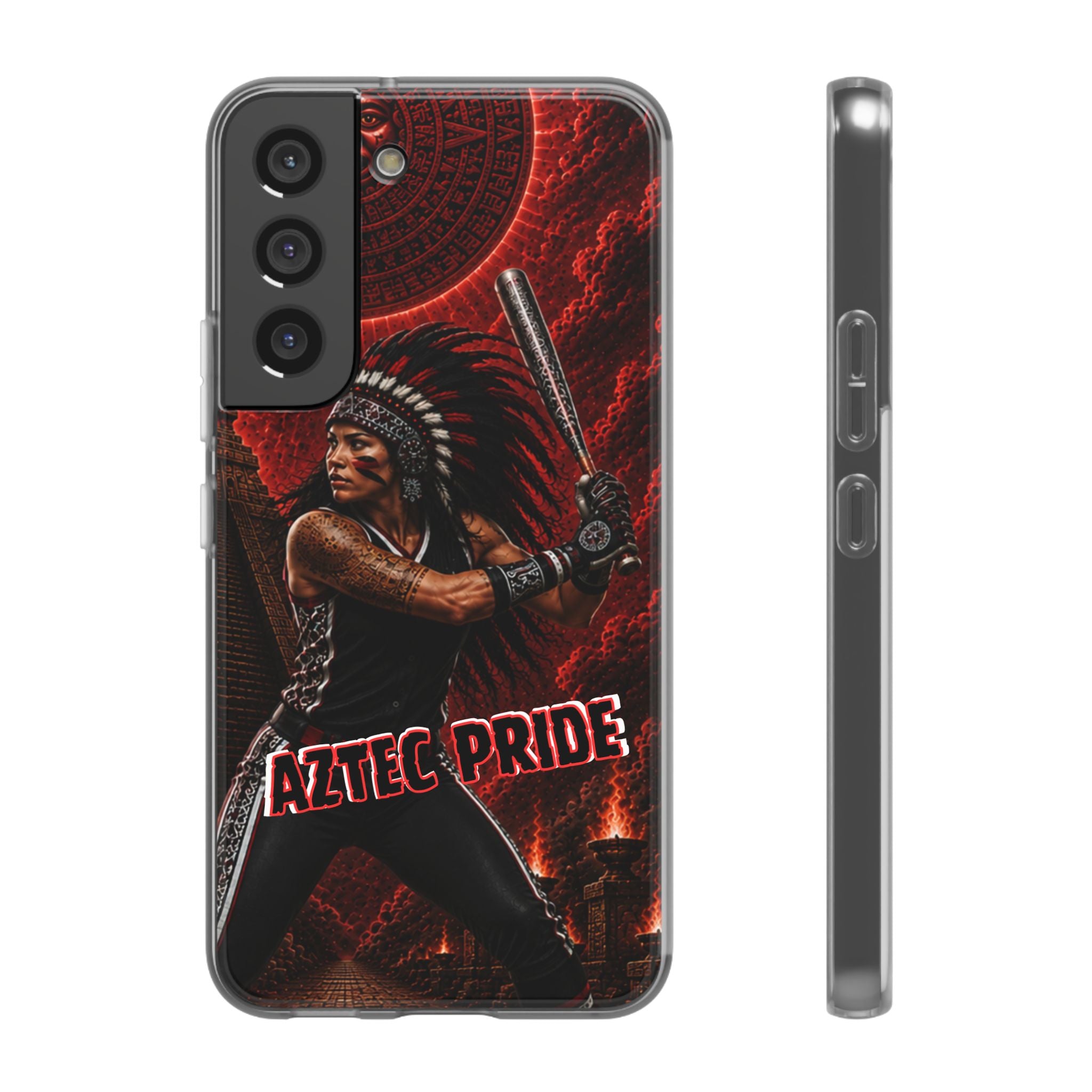 Aztec Softball Warrior – Flexi Phone Case (iPhone & Samsung • Clear TPU • Made in USA • Personalized Option)
