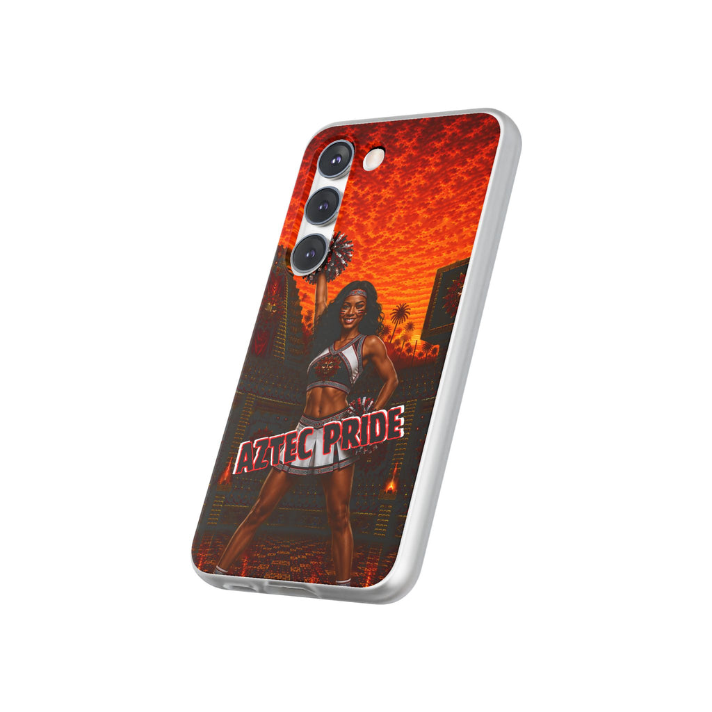 Aztec Cheerleader Warrior – Flexi Phone Case (iPhone & Samsung • Clear TPU • Made & Shipped in the USA • 🚚 FREE USA Shipping • Personalized Option)