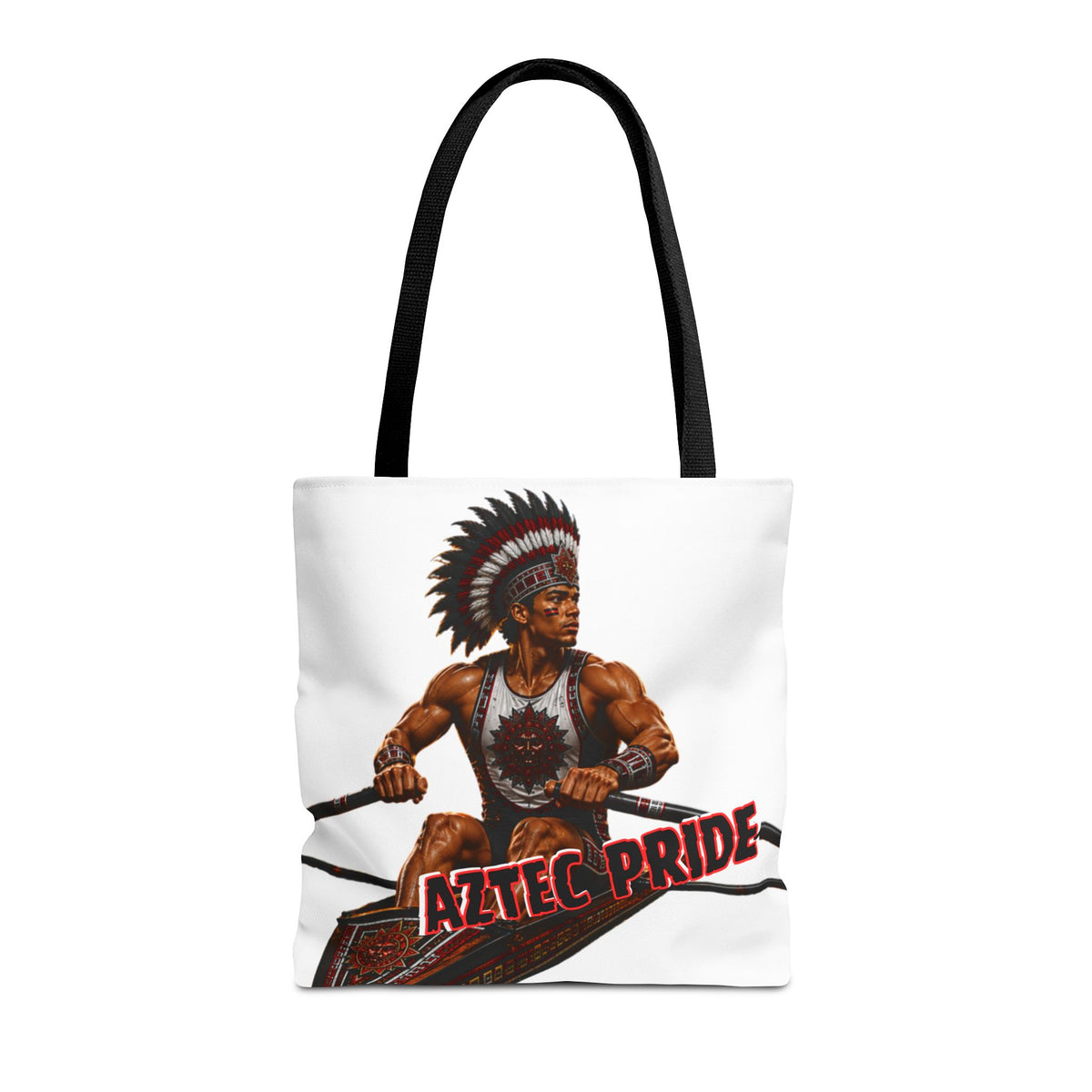 Aztec Rowing Warrior Tote Bag | Aztec-Inspired AI Art • Made & Shipped in the USA • 🚚 FREE USA Shipping • FREE Personalization