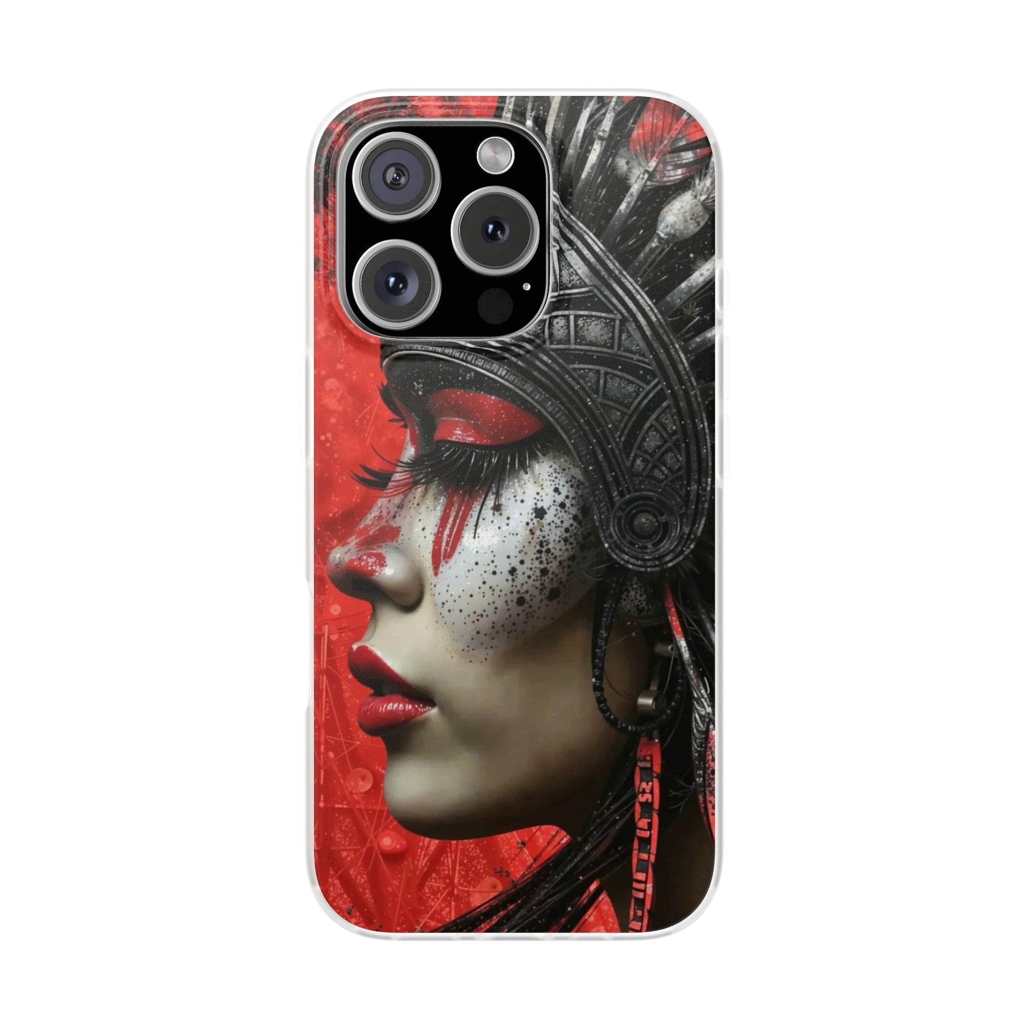 Aztec Fearless Goddess – Flexi Phone Case (iPhone & Samsung • Clear TPU • Made in USA • Personalized Option)