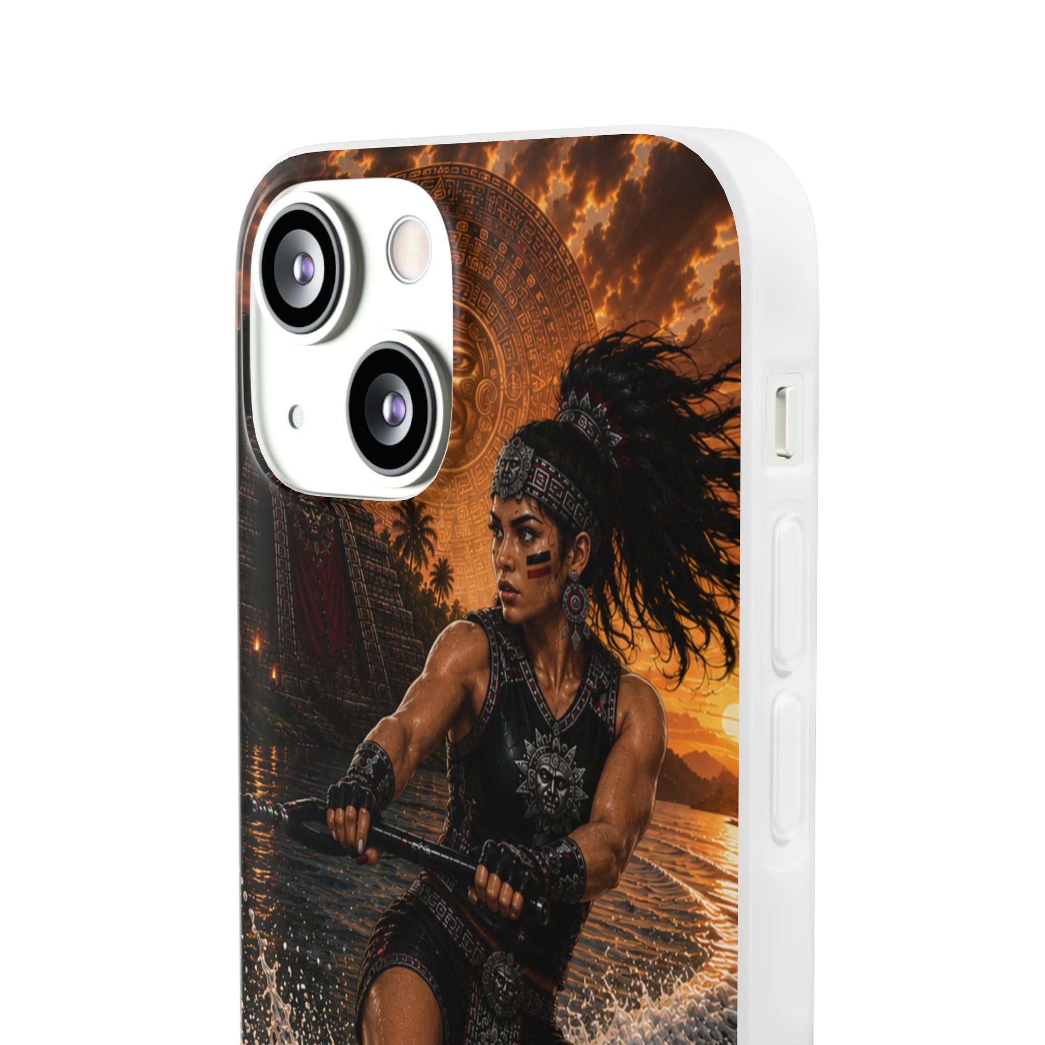 Aztec Wakeboard Female Warrior – Flexi Phone Case (iPhone & Samsung • Clear TPU • Made & Shipped in the USA • 🚚 FREE USA Shipping • Personalized Option)