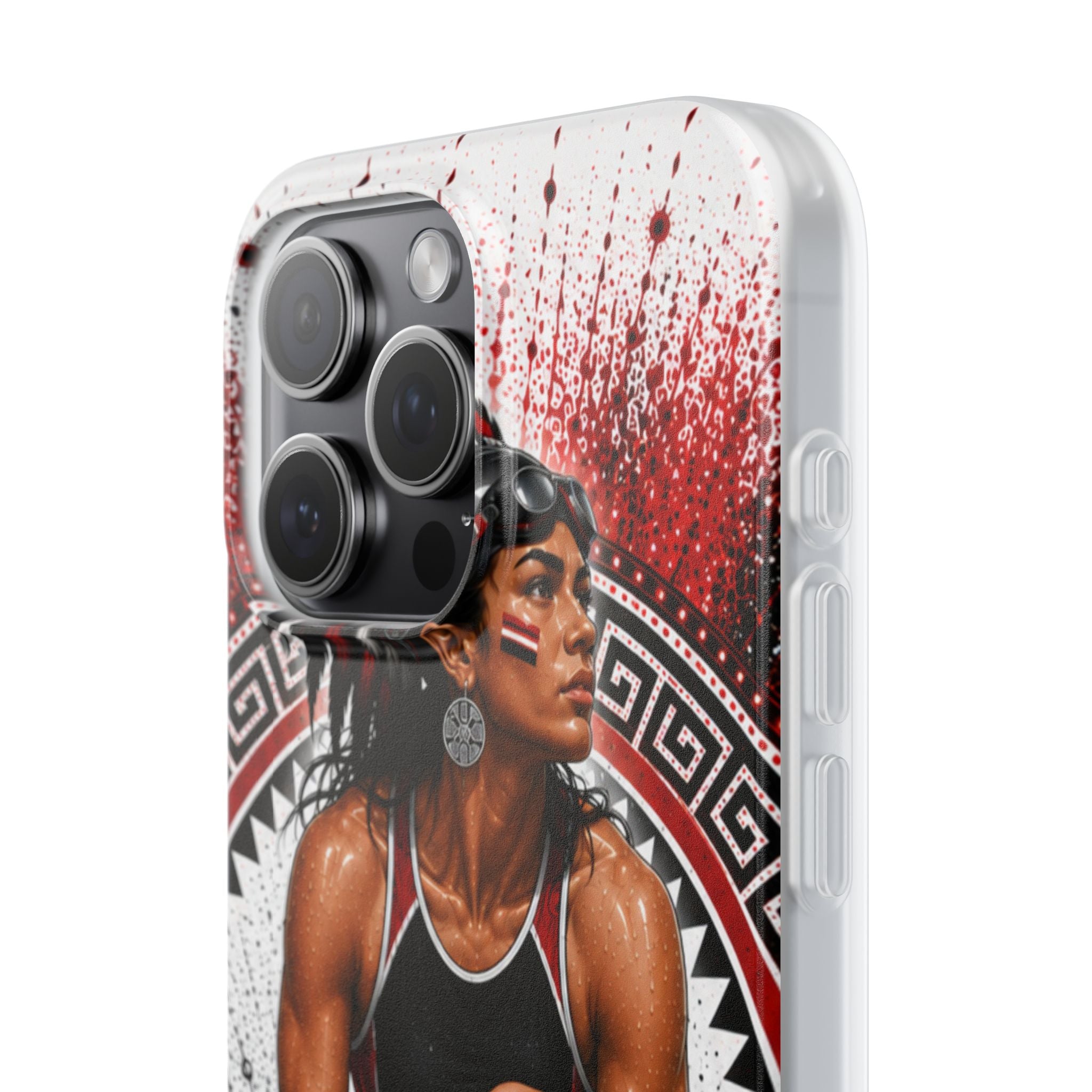 Aztec Swim & Dive Warrior – Flexi Phone Case (iPhone & Samsung • Clear TPU • Made & Shipped in the USA • 🚚 FREE USA Shipping • Personalized Option)