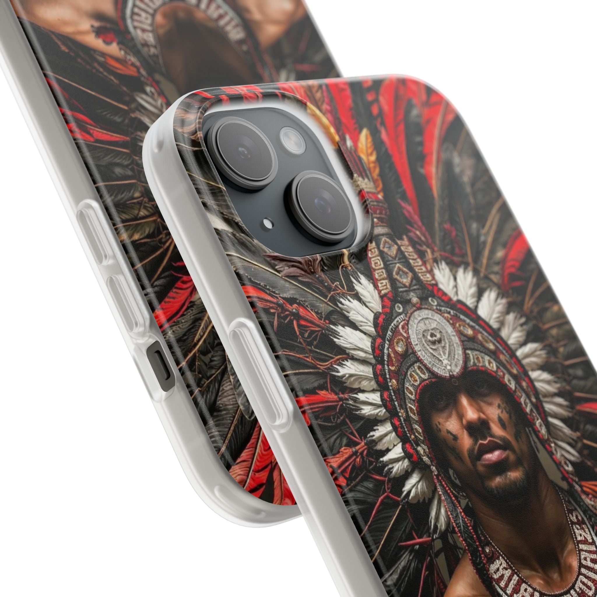 Aztec Warrior Eagle – Flexi Phone Case (iPhone & Samsung • Clear TPU • Made in USA • Personalized Option)
