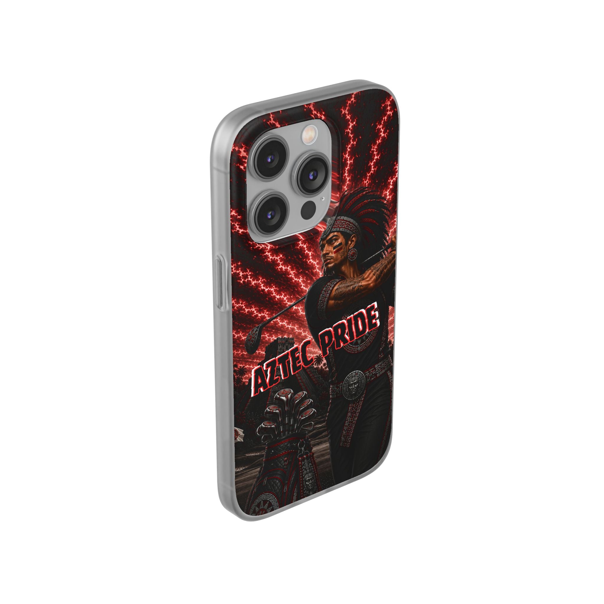 Aztec Golf Male Warrior – Flexi Phone Case (iPhone & Samsung • Clear TPU • Made & Shipped in the USA • 🚚 FREE USA Shipping • Personalized Option)