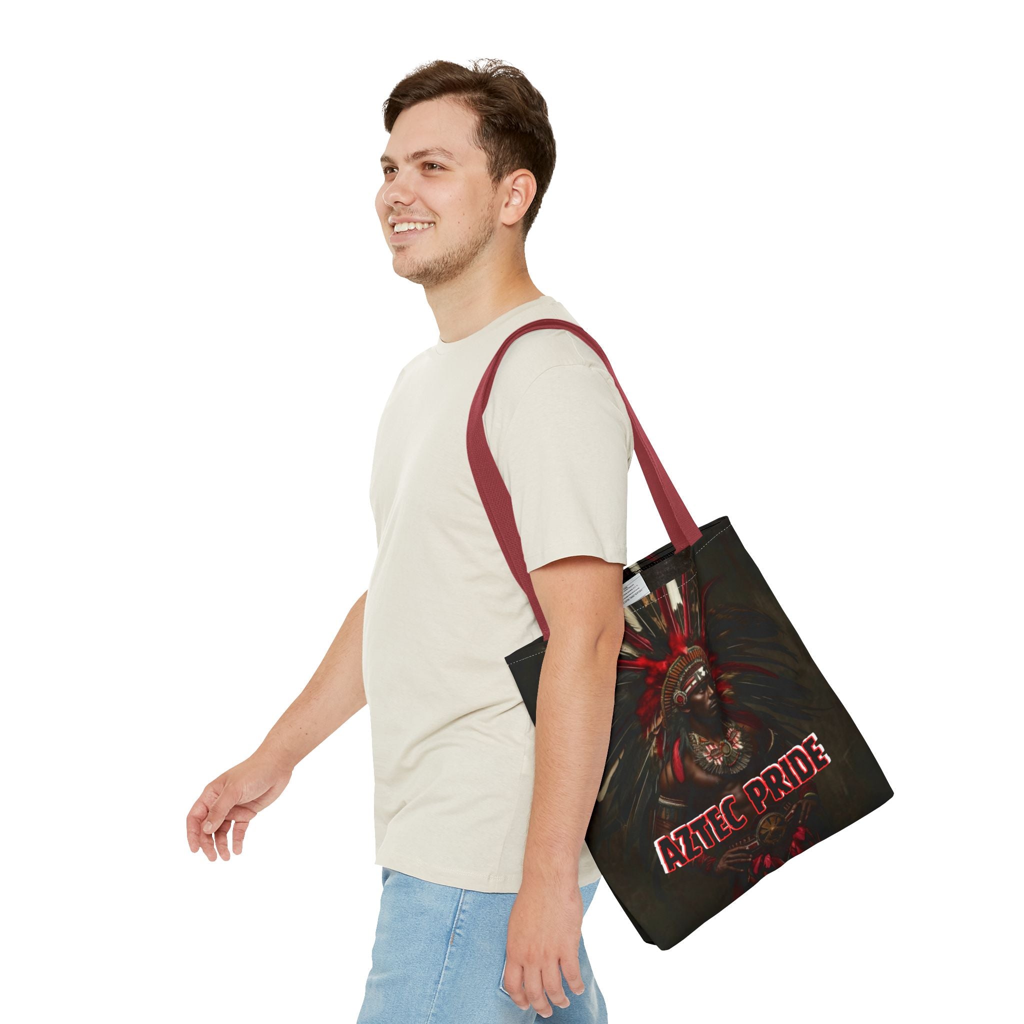 Aztec Panther Warrior Tote Bag – Aztec-Inspired Reusable Shopping Bag | GringoArte