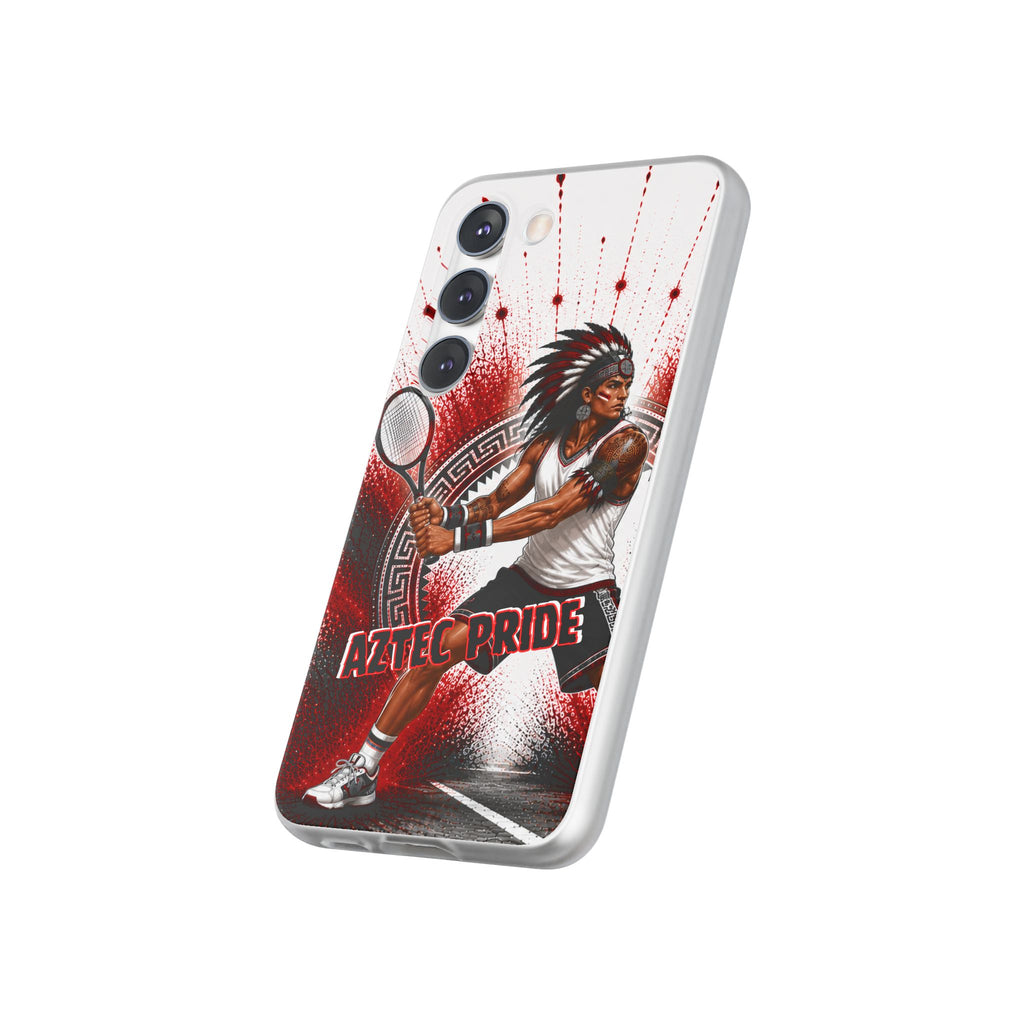 Aztec Tennis Male Warrior – Flexi Phone Case (iPhone & Samsung • Clear TPU • Made & Shipped in the USA • 🚚 FREE USA Shipping • Personalized Option)