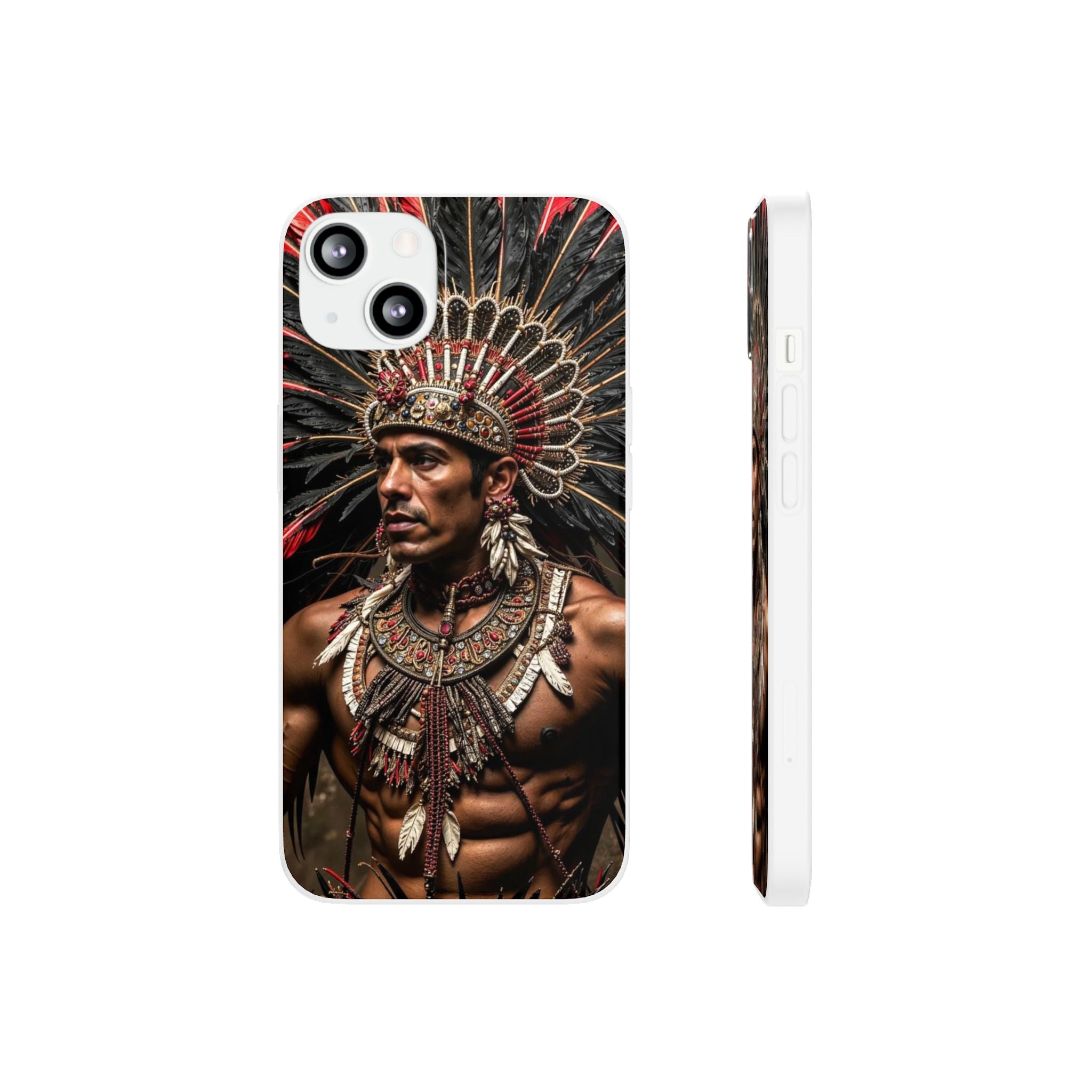 Aztec Sun Guardian – Flexi Phone Case (iPhone & Samsung • Clear TPU • Made in USA • Personalized Option)