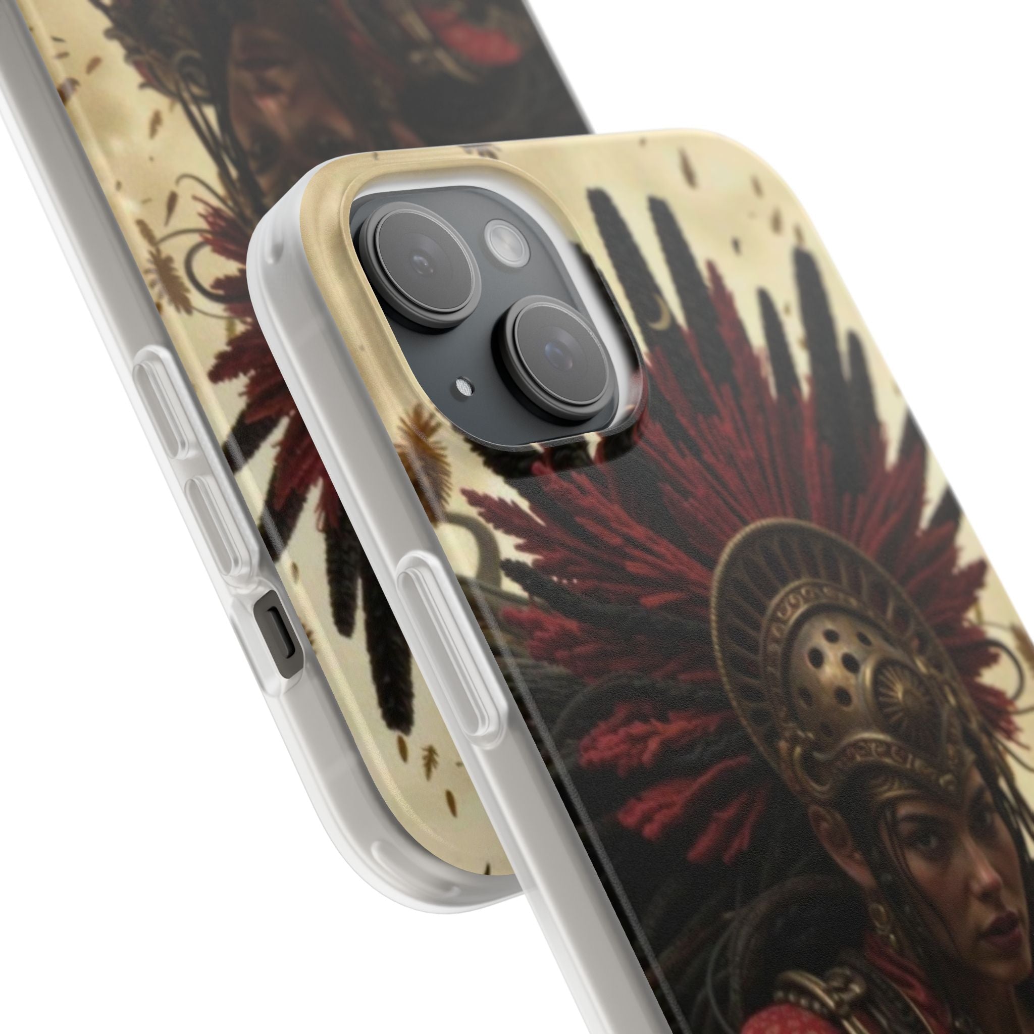 Aztec Bloodwar Queen – Flexi Phone Case (iPhone & Samsung • Clear TPU • Made in USA • Personalized Option)