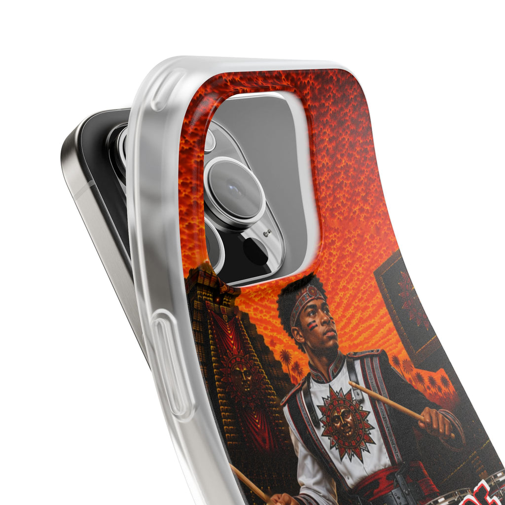 Aztec Band Warrior – Flexi Phone Case (iPhone & Samsung • Clear TPU • Made & Shipped in the USA • 🚚 FREE USA Shipping • Personalized Option)