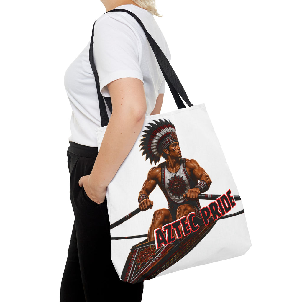 Aztec Rowing Warrior Tote Bag | Aztec-Inspired AI Art • Made & Shipped in the USA • 🚚 FREE USA Shipping • FREE Personalization