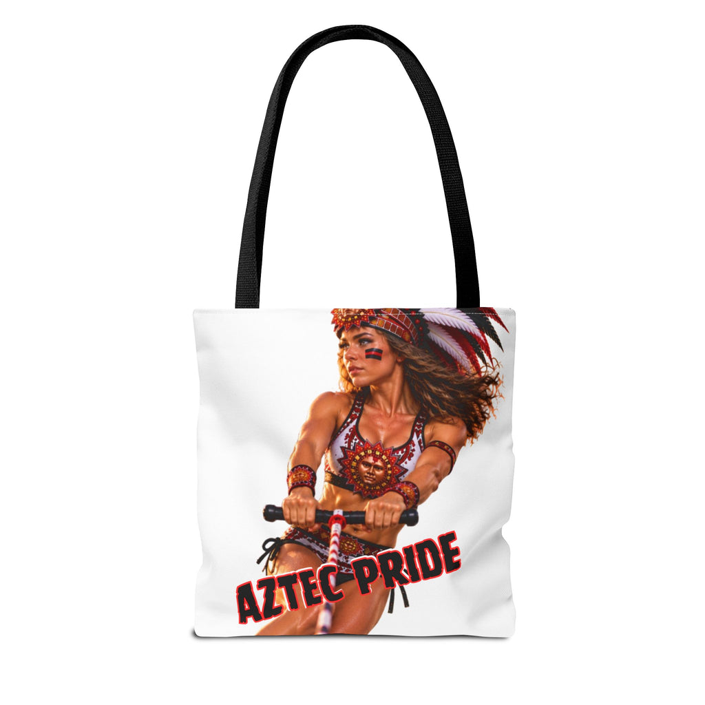 Aztec Waterski Wakeboard Female Warrior Tote Bag | Aztec-Inspired AI Art • Made & Shipped in the USA • 🚚 FREE USA Shipping • FREE Personalization