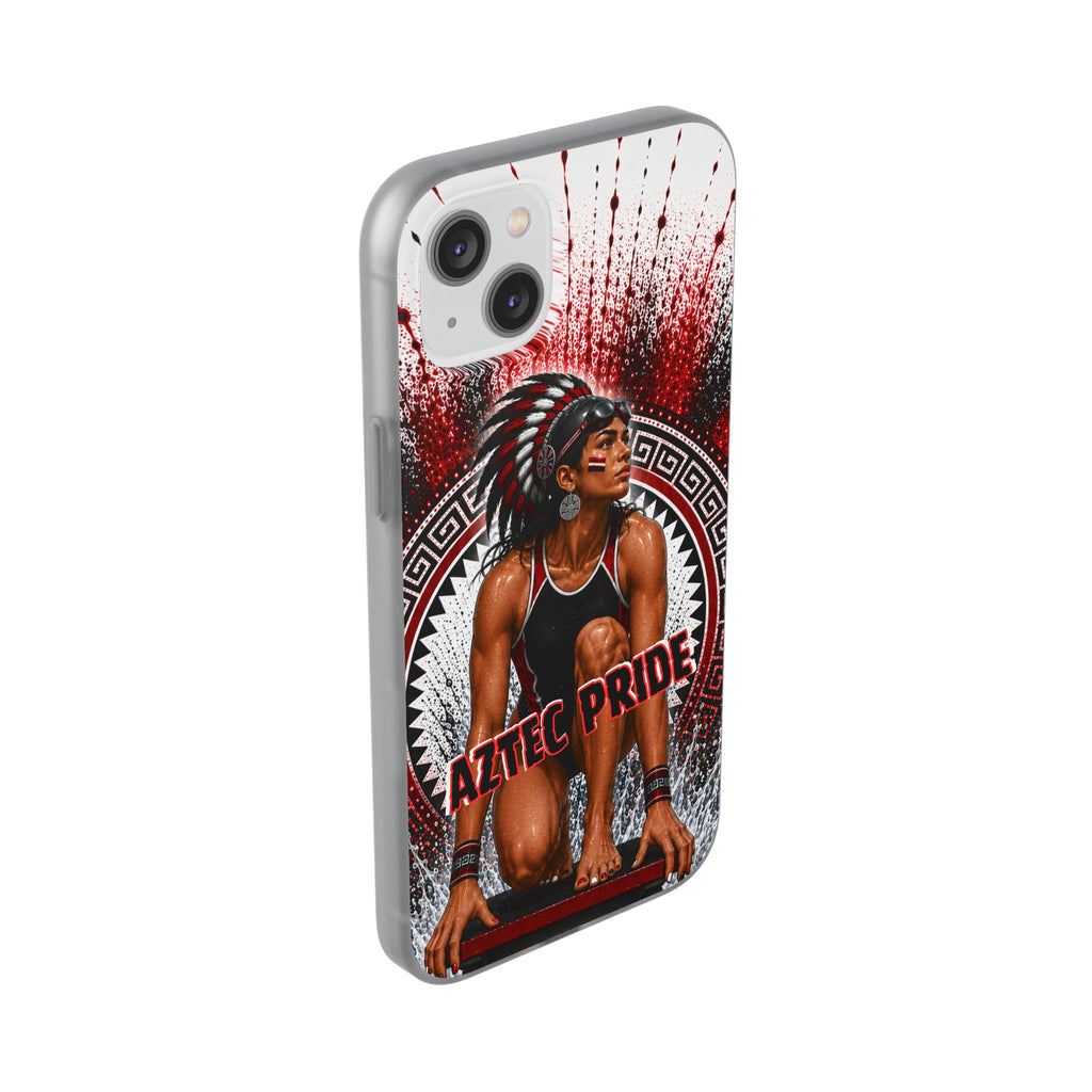 Aztec Swim & Dive Warrior – Flexi Phone Case (iPhone & Samsung • Clear TPU • Made & Shipped in the USA • 🚚 FREE USA Shipping • Personalized Option)