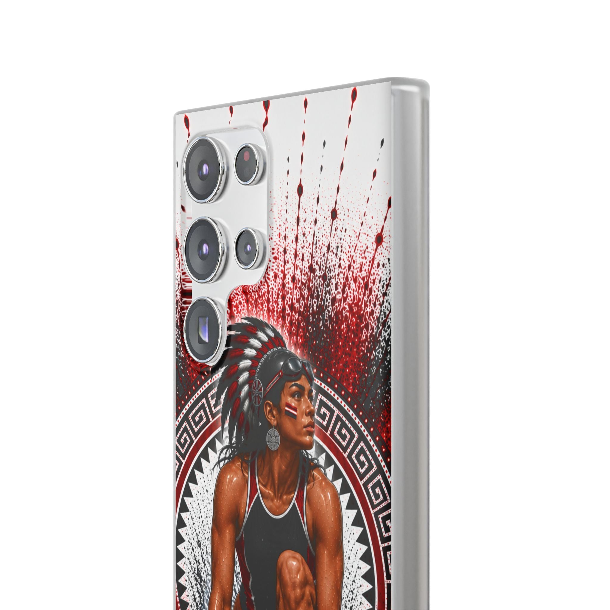 Aztec Swim & Dive Warrior – Flexi Phone Case (iPhone & Samsung • Clear TPU • Made & Shipped in the USA • 🚚 FREE USA Shipping • Personalized Option)