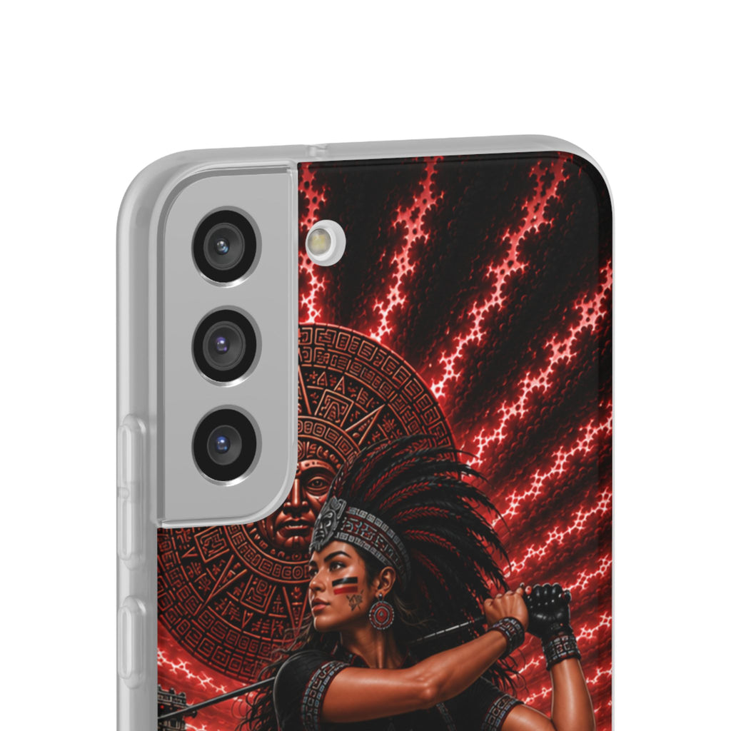 Aztec Golf Female Warrior – Flexi Phone Case (iPhone & Samsung • Clear TPU • Made & Shipped in the USA • 🚚 FREE USA Shipping • Personalized Option)