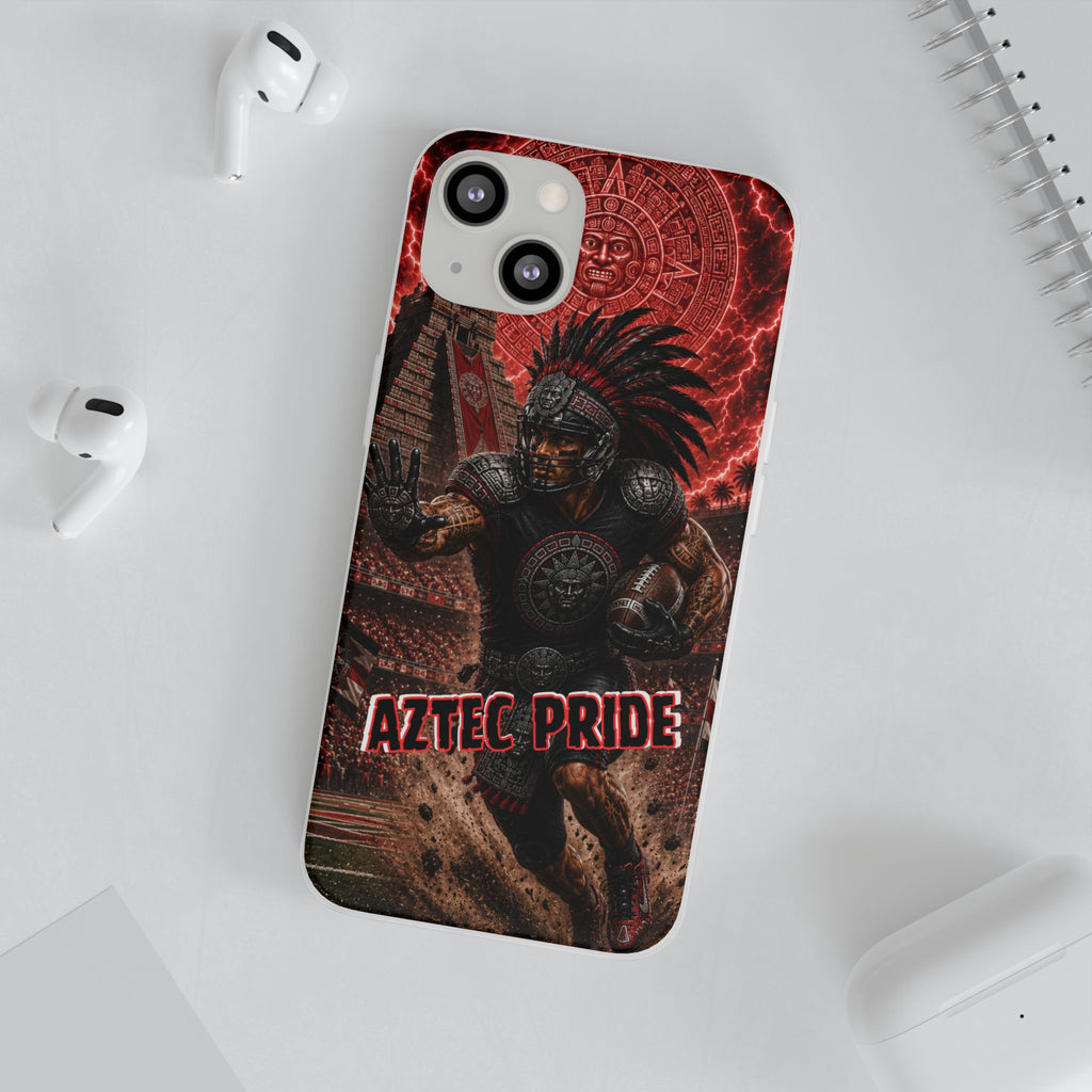 Aztec Football Warrior – Flexi Phone Case (iPhone & Samsung • Clear TPU • Made in USA • Personalized Option)