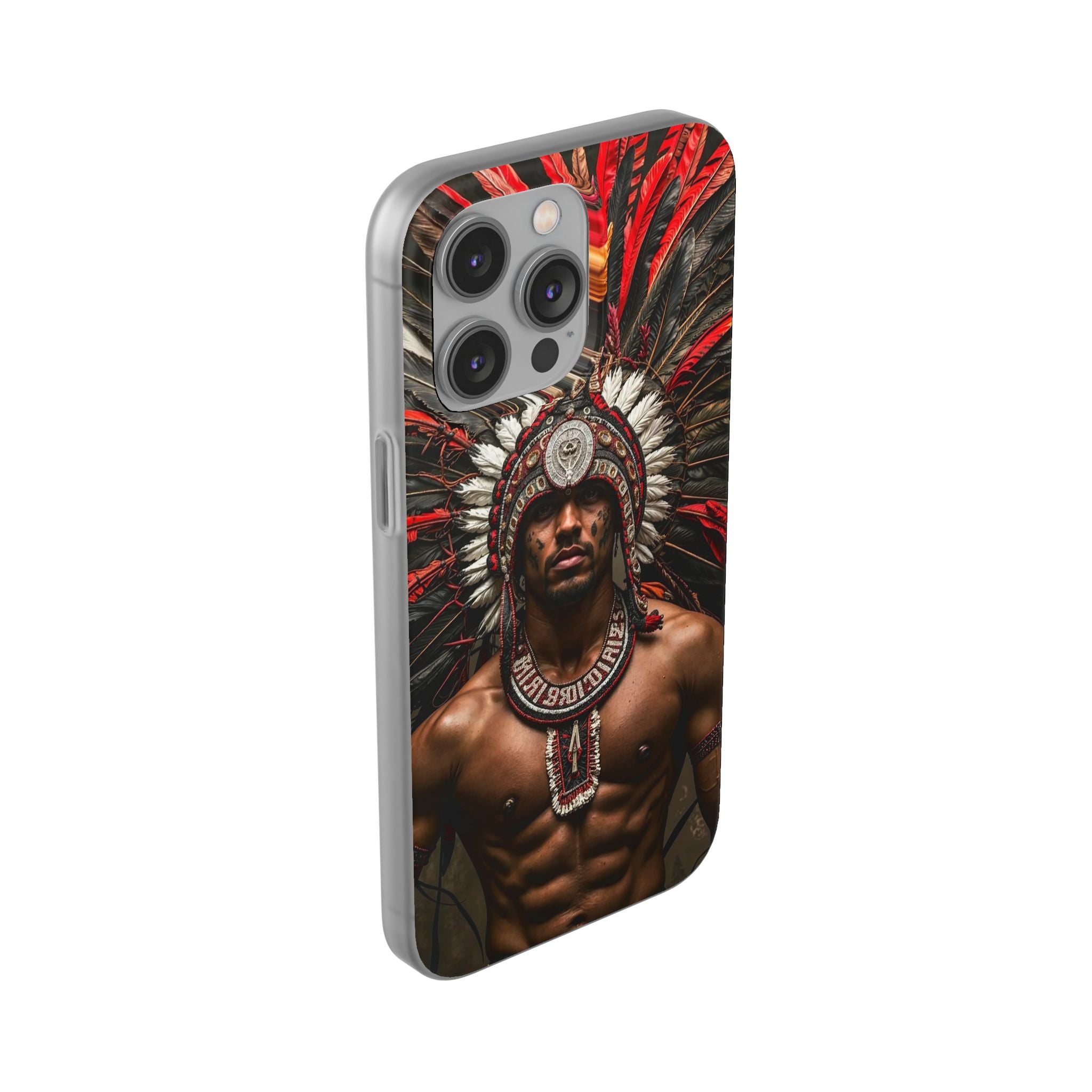 Aztec Warrior Eagle – Flexi Phone Case (iPhone & Samsung • Clear TPU • Made in USA • Personalized Option)