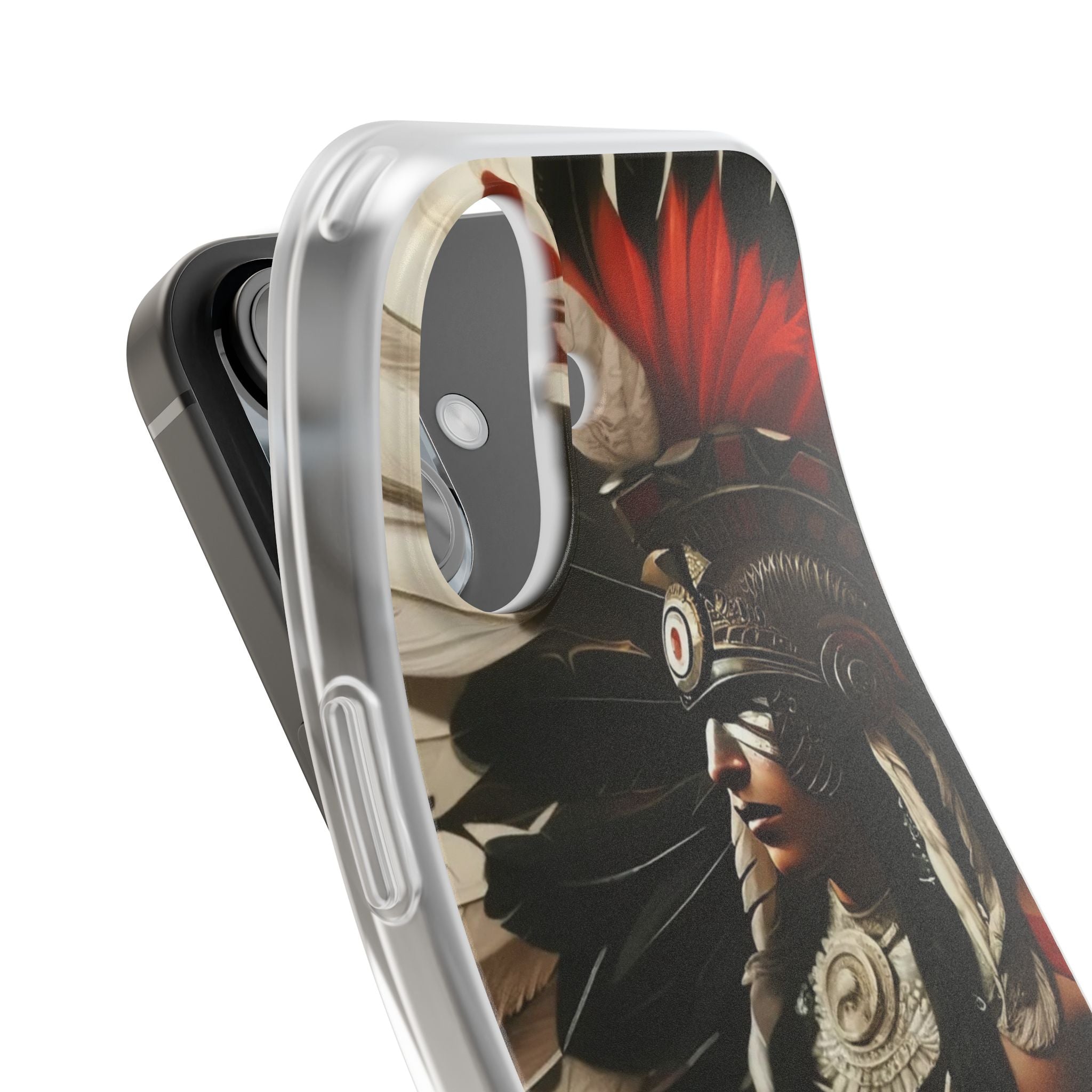 Aztec Fierce Warrior – Flexi Phone Case (iPhone & Samsung • Clear TPU • Made in USA • Personalized Option)
