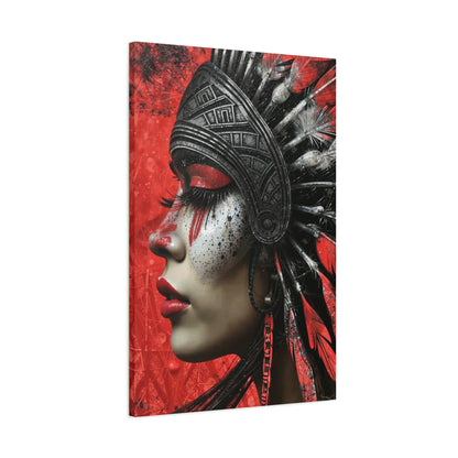 Aztec Fearless Goddess – Bold Aztec Wall Art Canvas