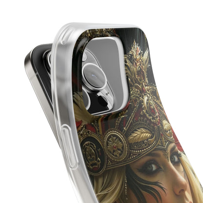 Aztec Fireheart Queen – Flexi Phone Case (iPhone & Samsung • Clear TPU • Made in USA • Personalized Option)