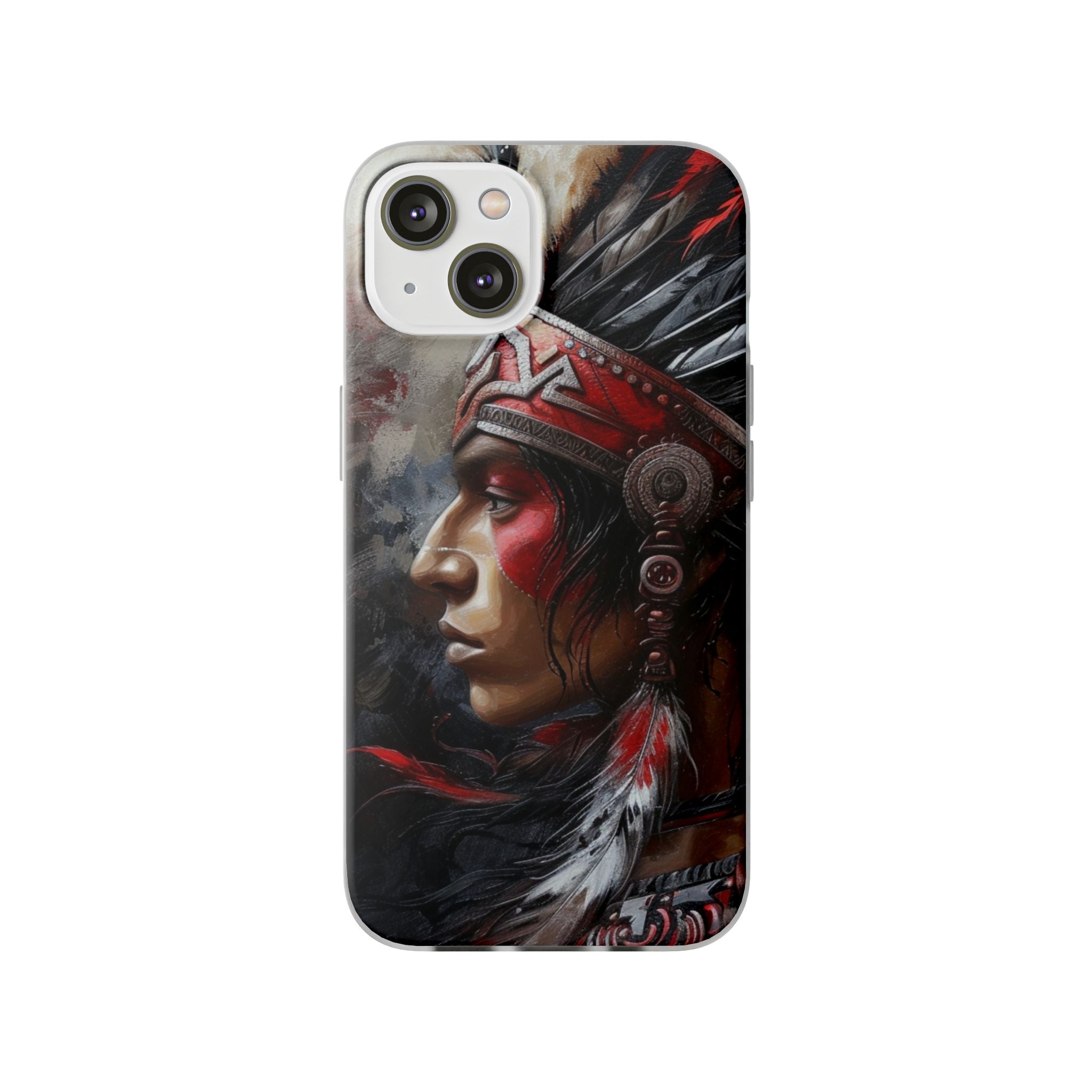 Aztec Silent Warrior – Flexi Phone Case (iPhone & Samsung • Clear TPU • Made in USA • Personalized Option)