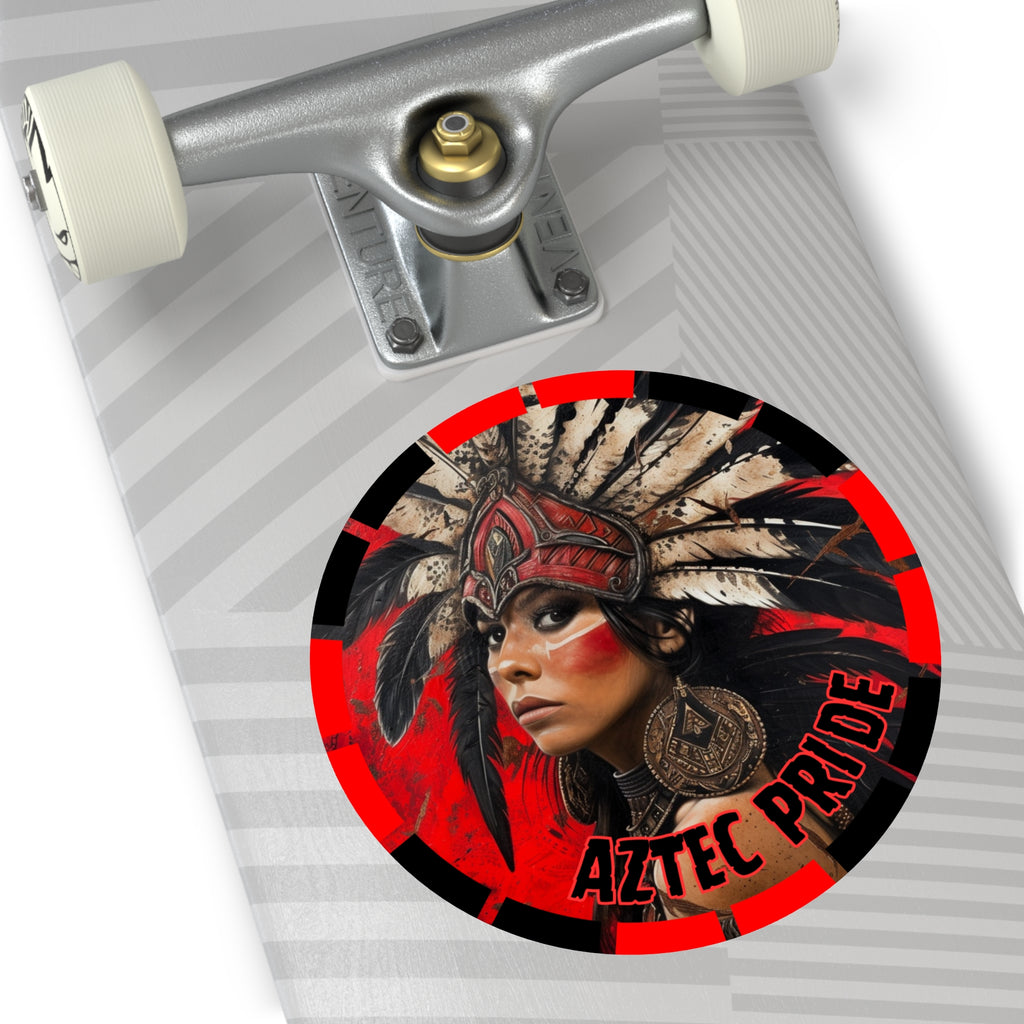 Aztec Moon Goddess Round Vinyl Sticker – Waterproof Matte Decal (2”–6”)