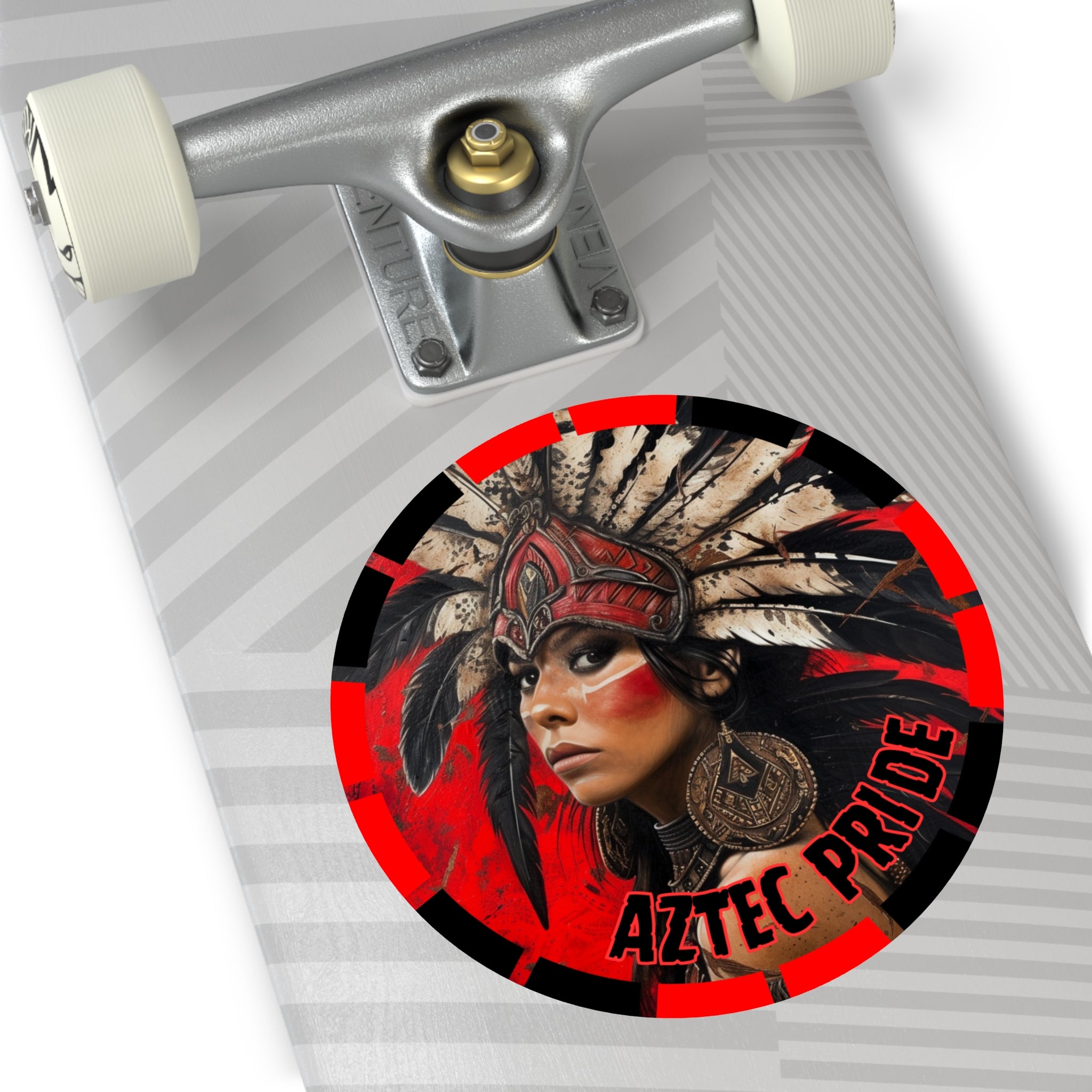 Aztec Moon Goddess Round Vinyl Sticker – Waterproof Matte Decal (2”–6”)