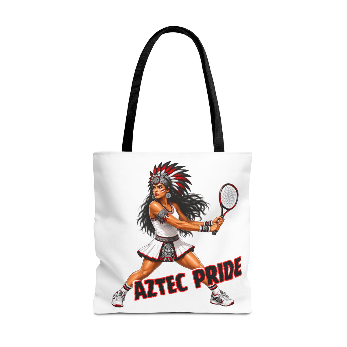 Aztec Tennis Female Warrior Tote Bag | Aztec-Inspired AI Art • Made & Shipped in the USA • 🚚 FREE USA Shipping • FREE Personalization